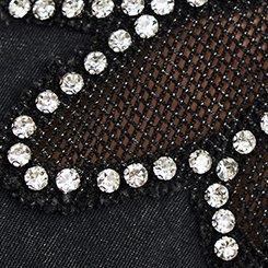 Embellished Shoulder Crew Tee, DEEP BLACK, swatch