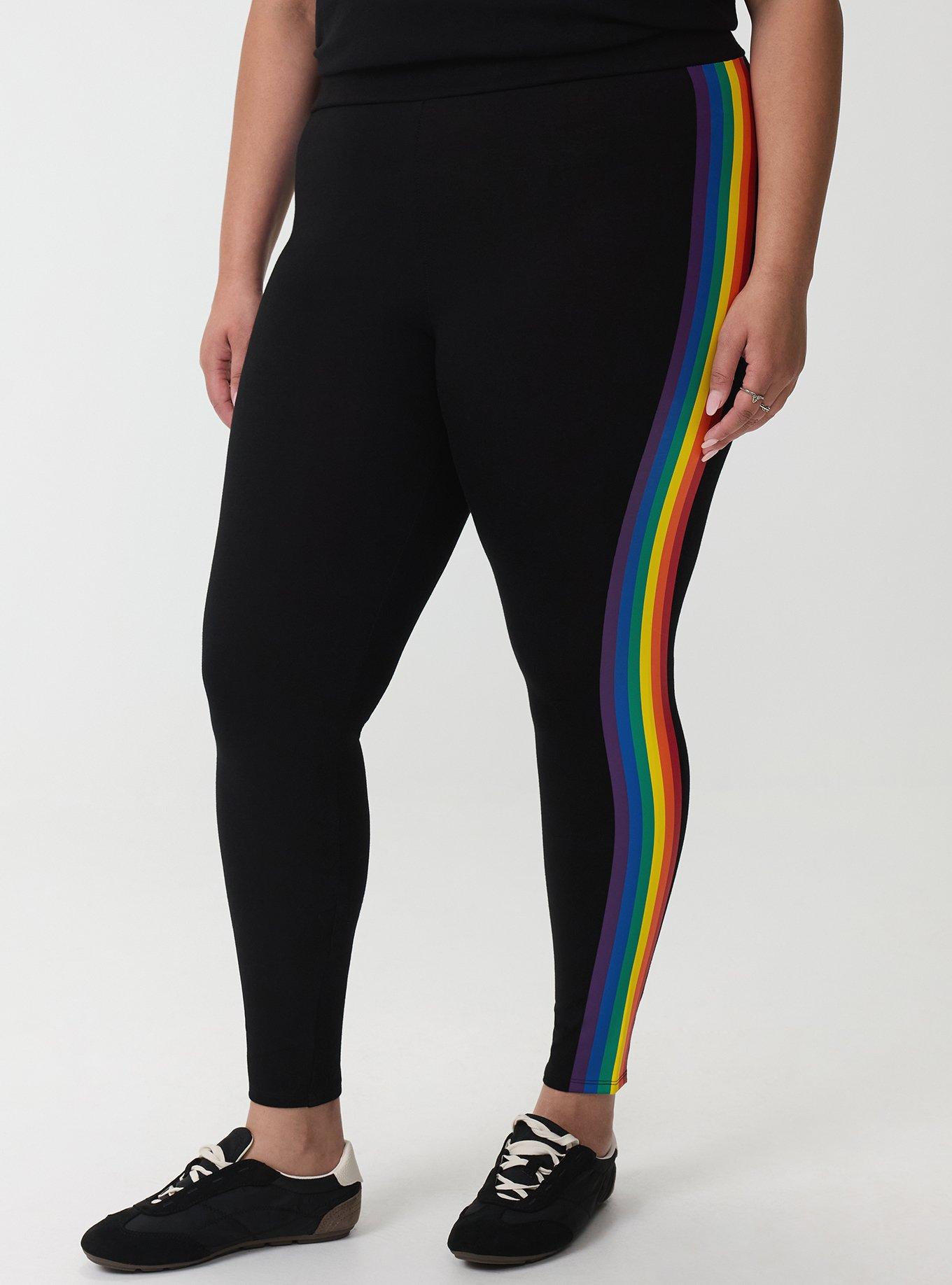 Full-Length Seamless Legging, RAINBOW PRIDE STRIPE, alternate