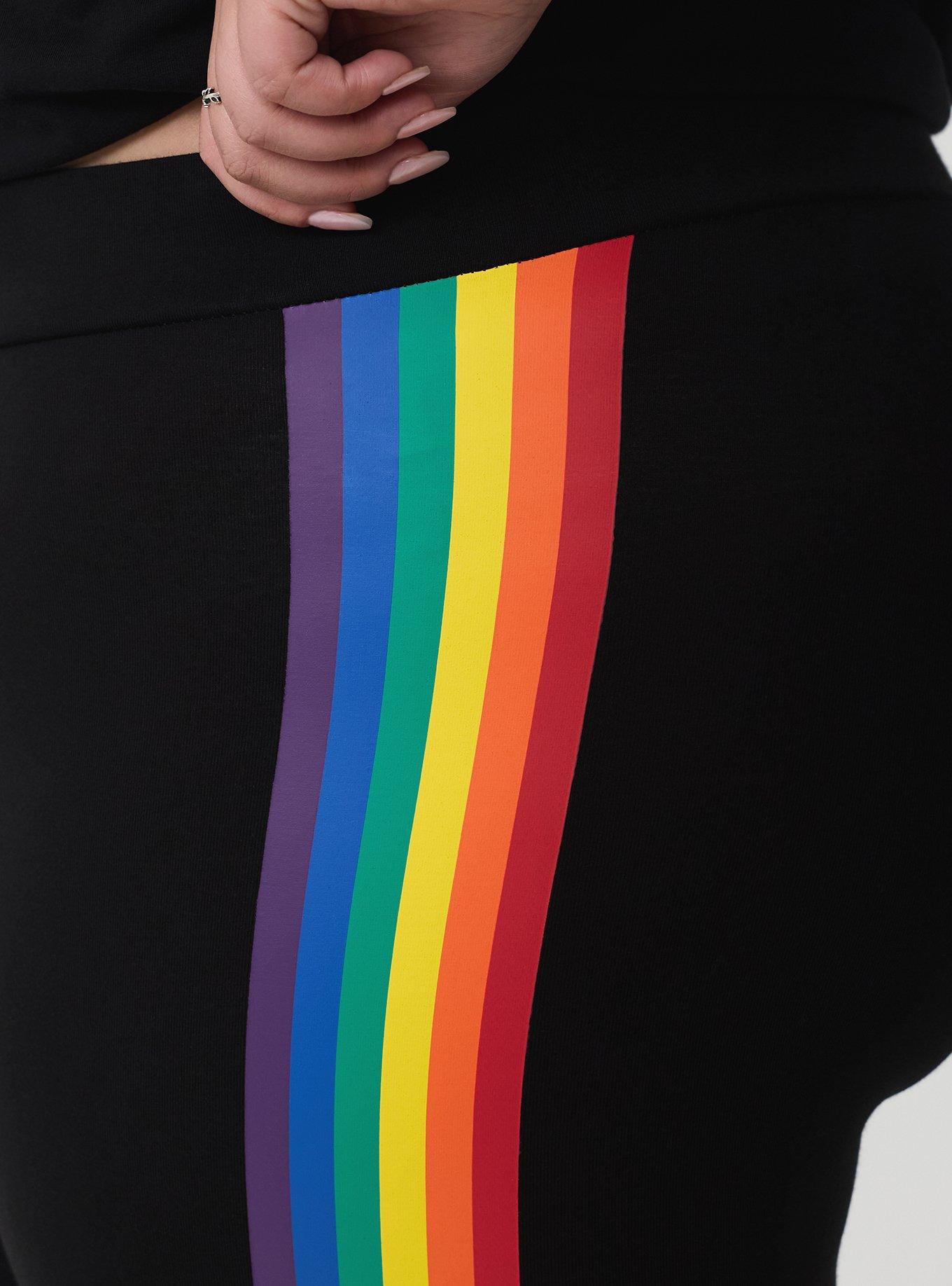Full-Length Seamless Legging, RAINBOW PRIDE STRIPE, alternate