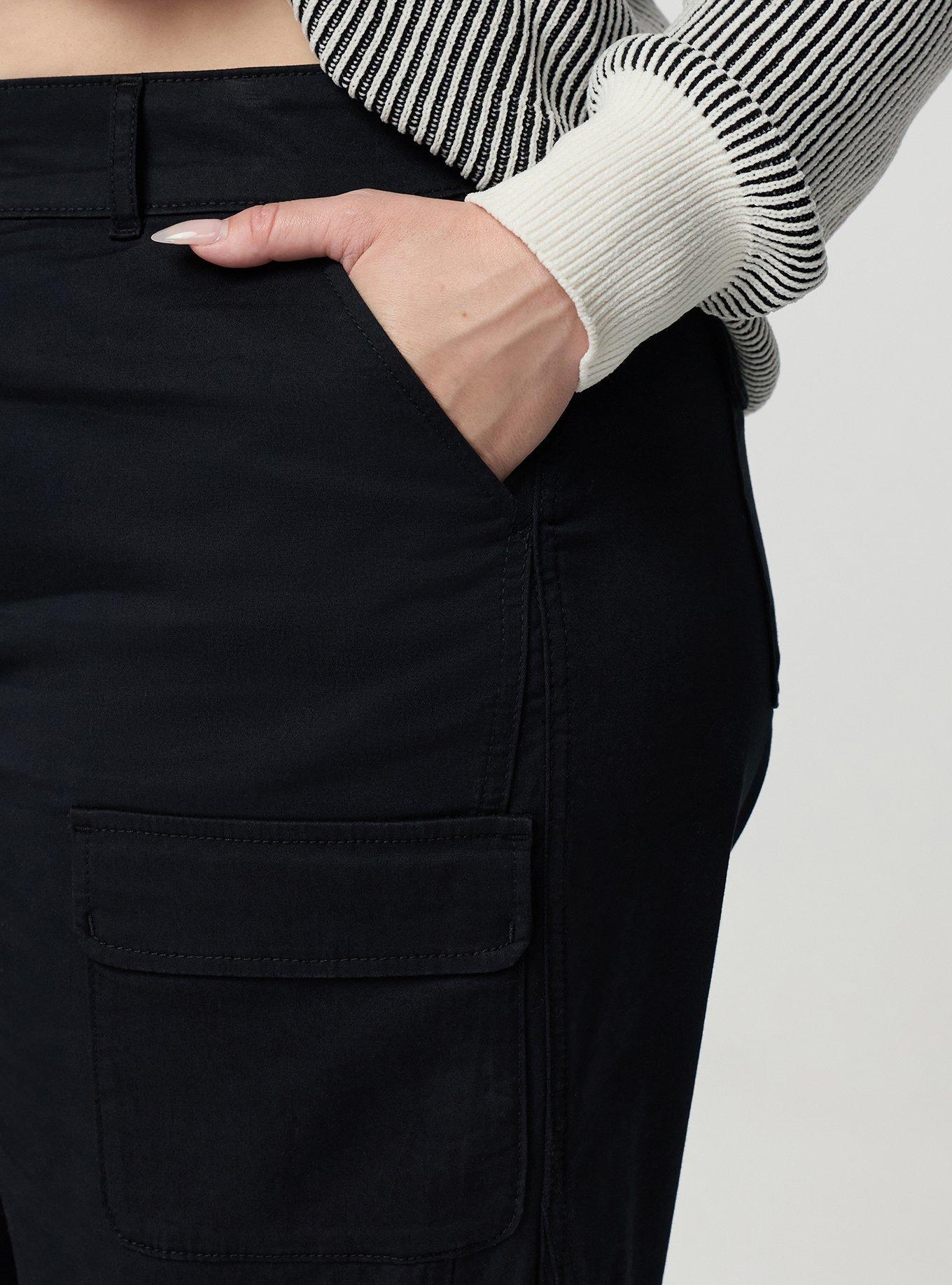 Plus Size High-Rise Baggy Cargo Wide-Leg Pant, DEEP BLACK, alternate