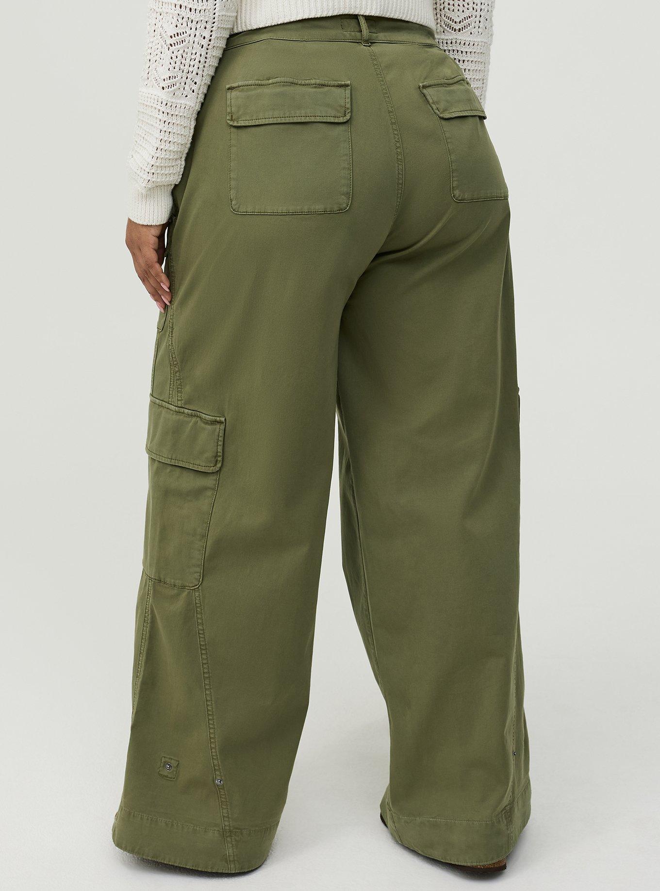 High-Rise Baggy Cargo Wide-Leg Pant, OLIVINE, alternate