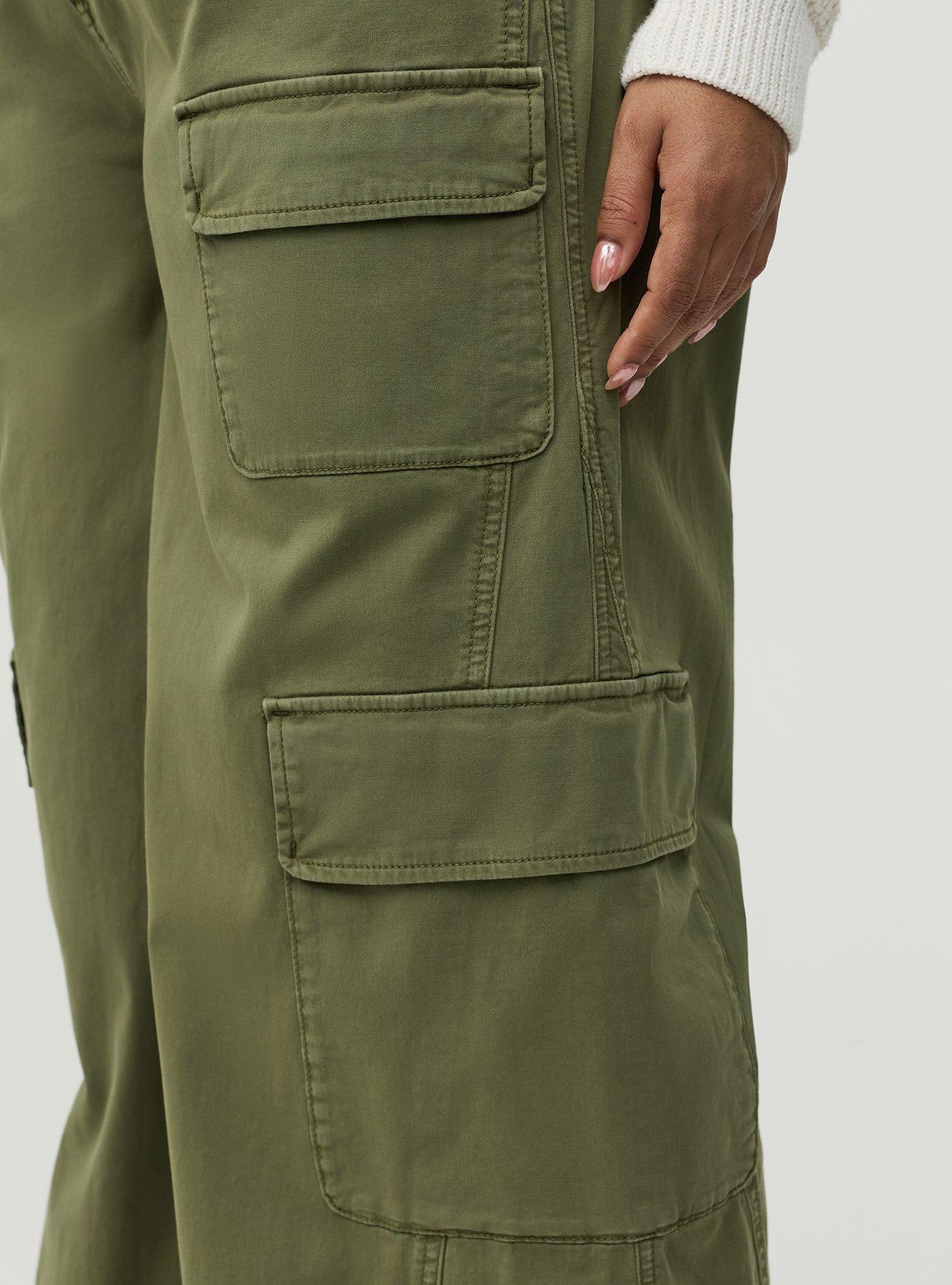High-Rise Baggy Cargo Wide-Leg Pant, OLIVINE, alternate