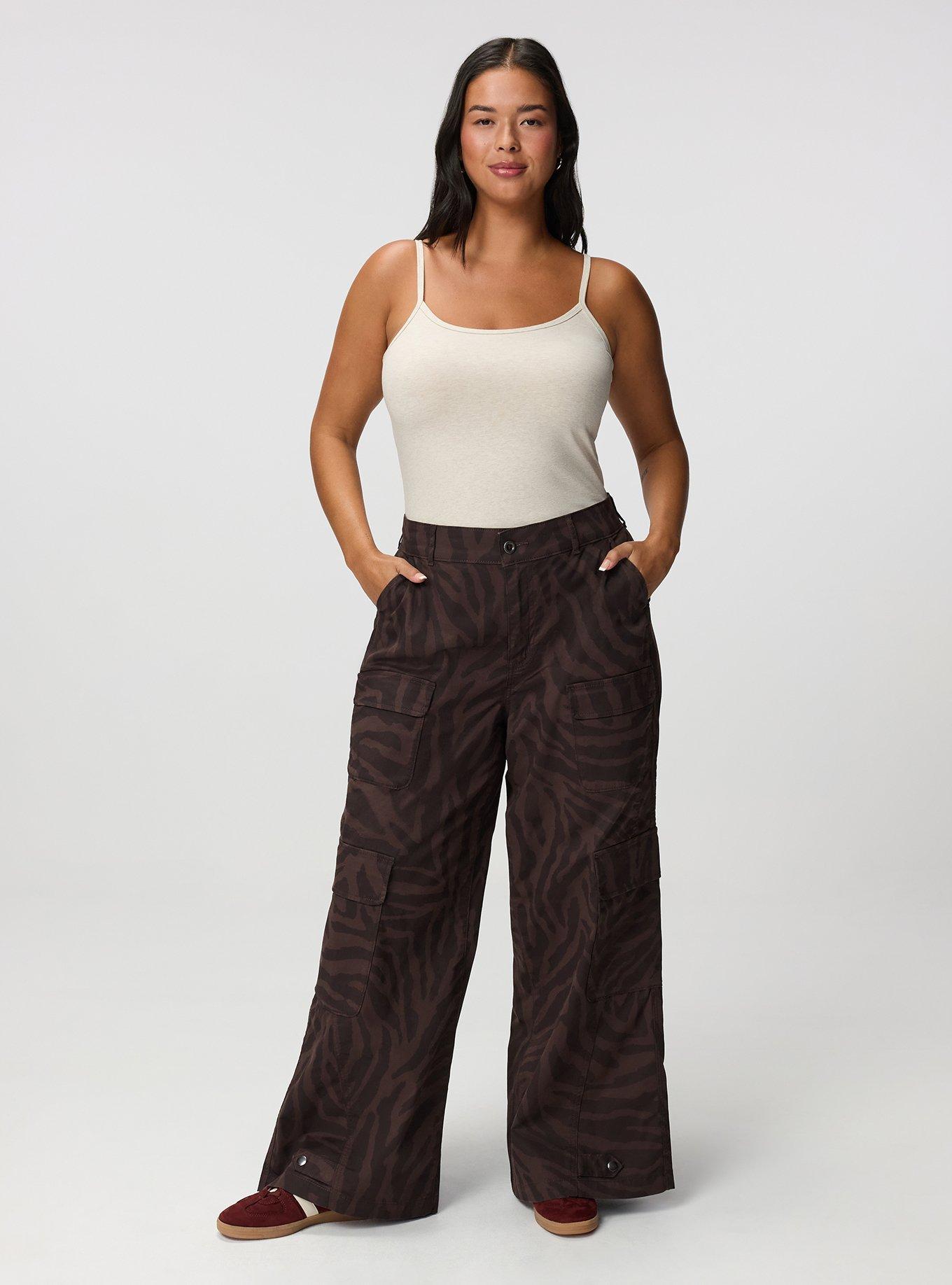 High-Rise Baggy Cargo Wide-Leg Pant, TEXTURED ZEBRA JAVA, hi-res