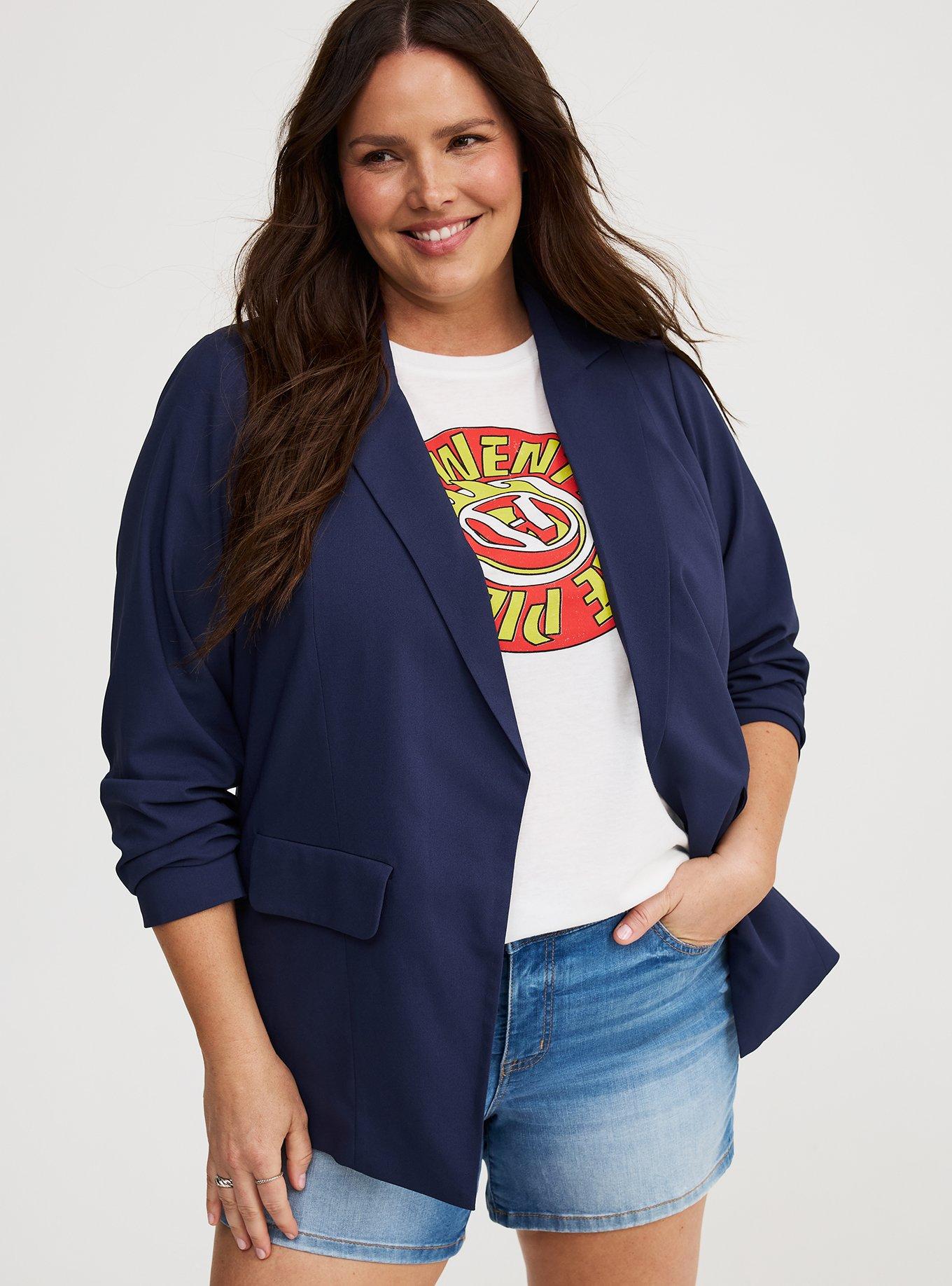 Studio Crepe Notch-Collar Blazer