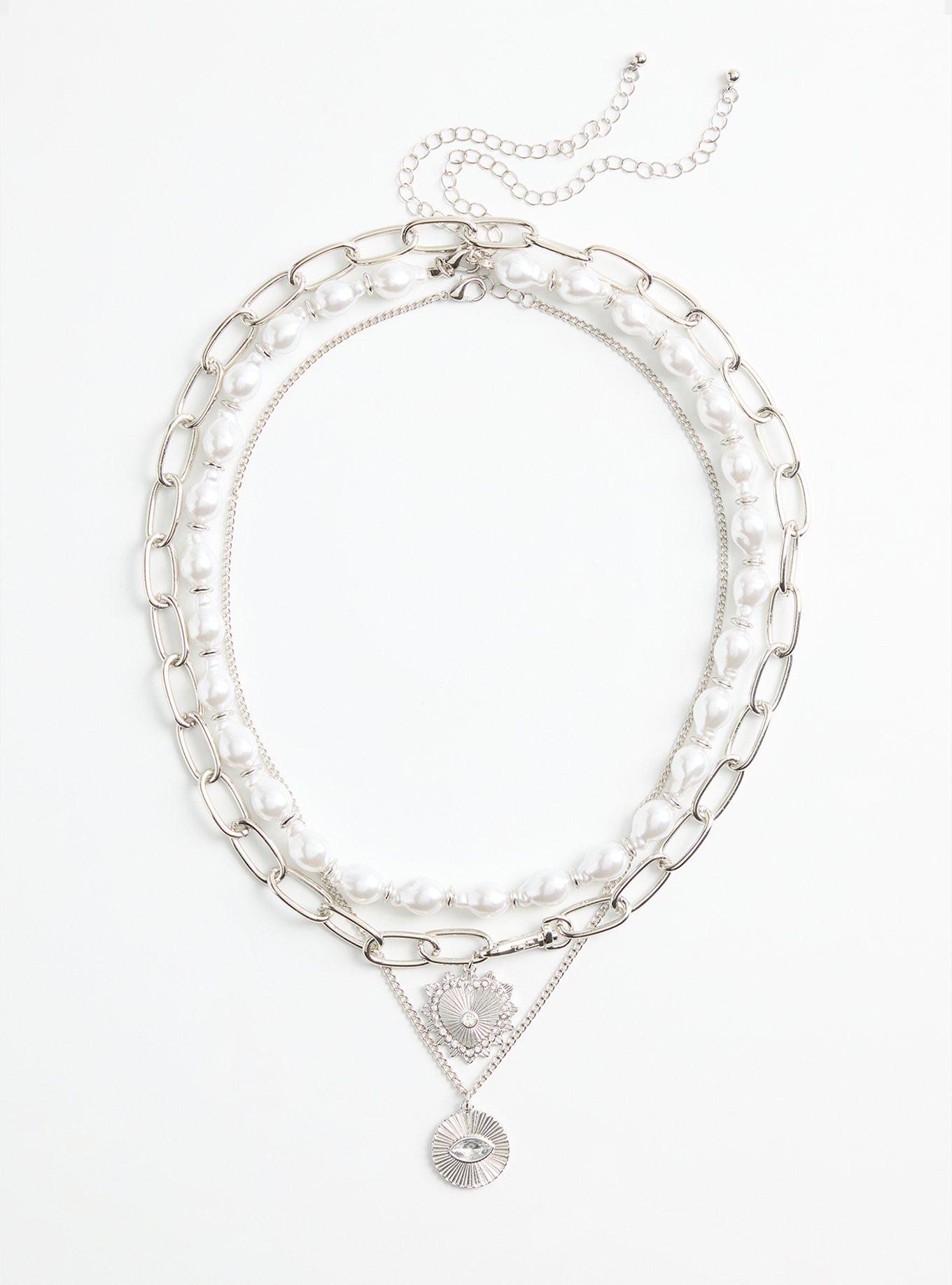 Pearl Disc Layered Necklace