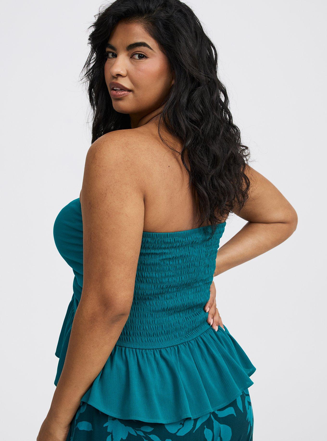 Crinkle Gauze Cinched Tube Top