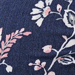 Crinkle Gauze Cinched Tube Top, TENDER JACOBEAN NAVY, swatch