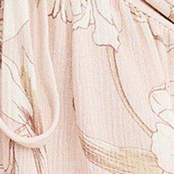 Crinkle Gauze Cinched Tube Top, SKETCHBOOK FLORAL TAN, swatch