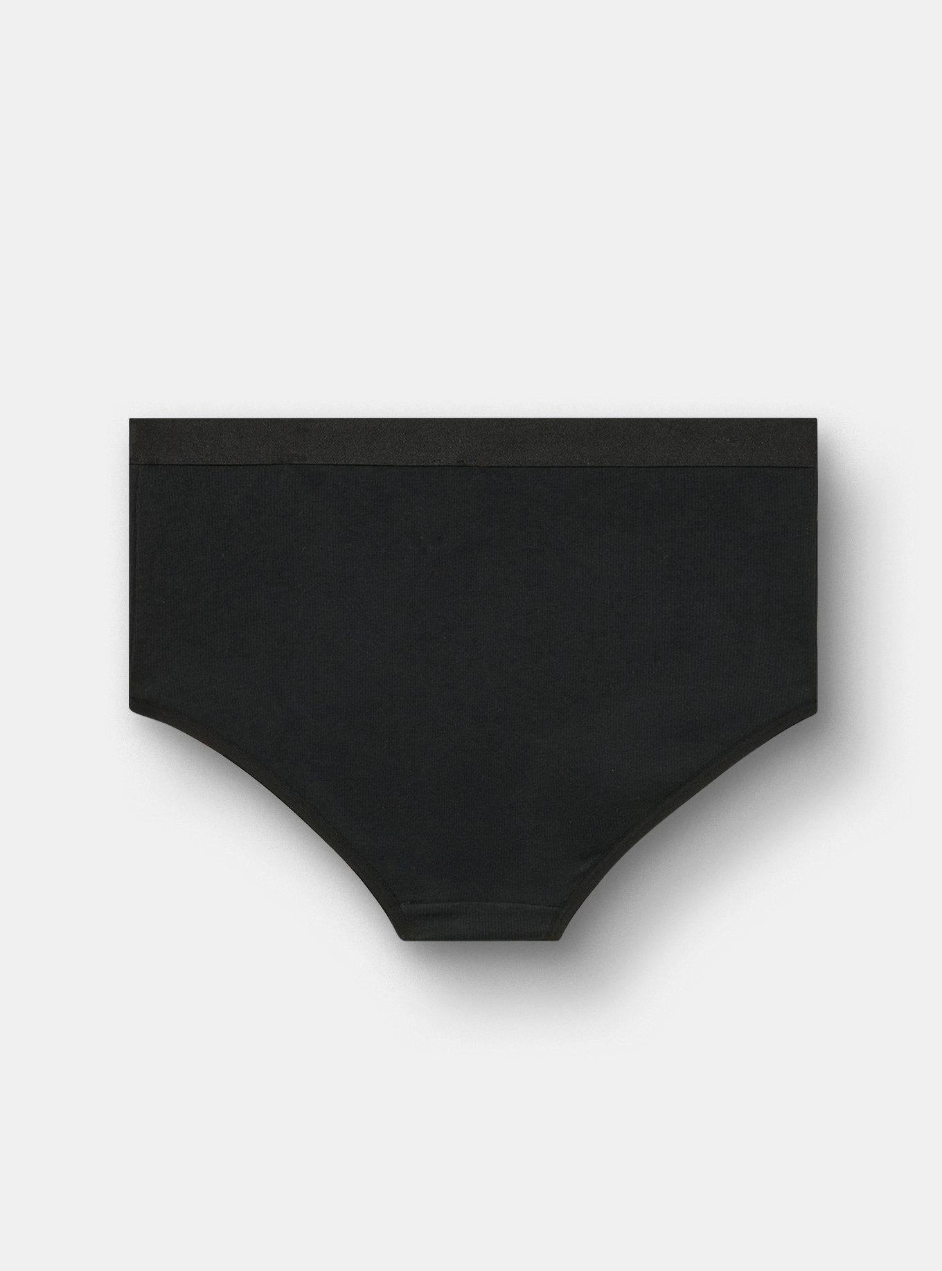 Cotton Rib Mid-Rise Brief Panty, RICH BLACK, alternate