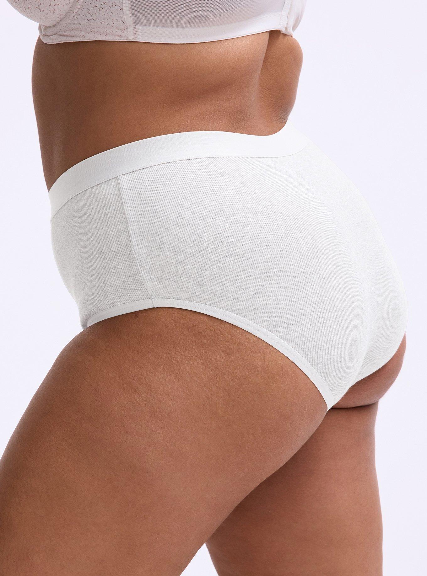 Cotton Rib Mid-Rise Brief Panty, CLOUD DANCER, alternate
