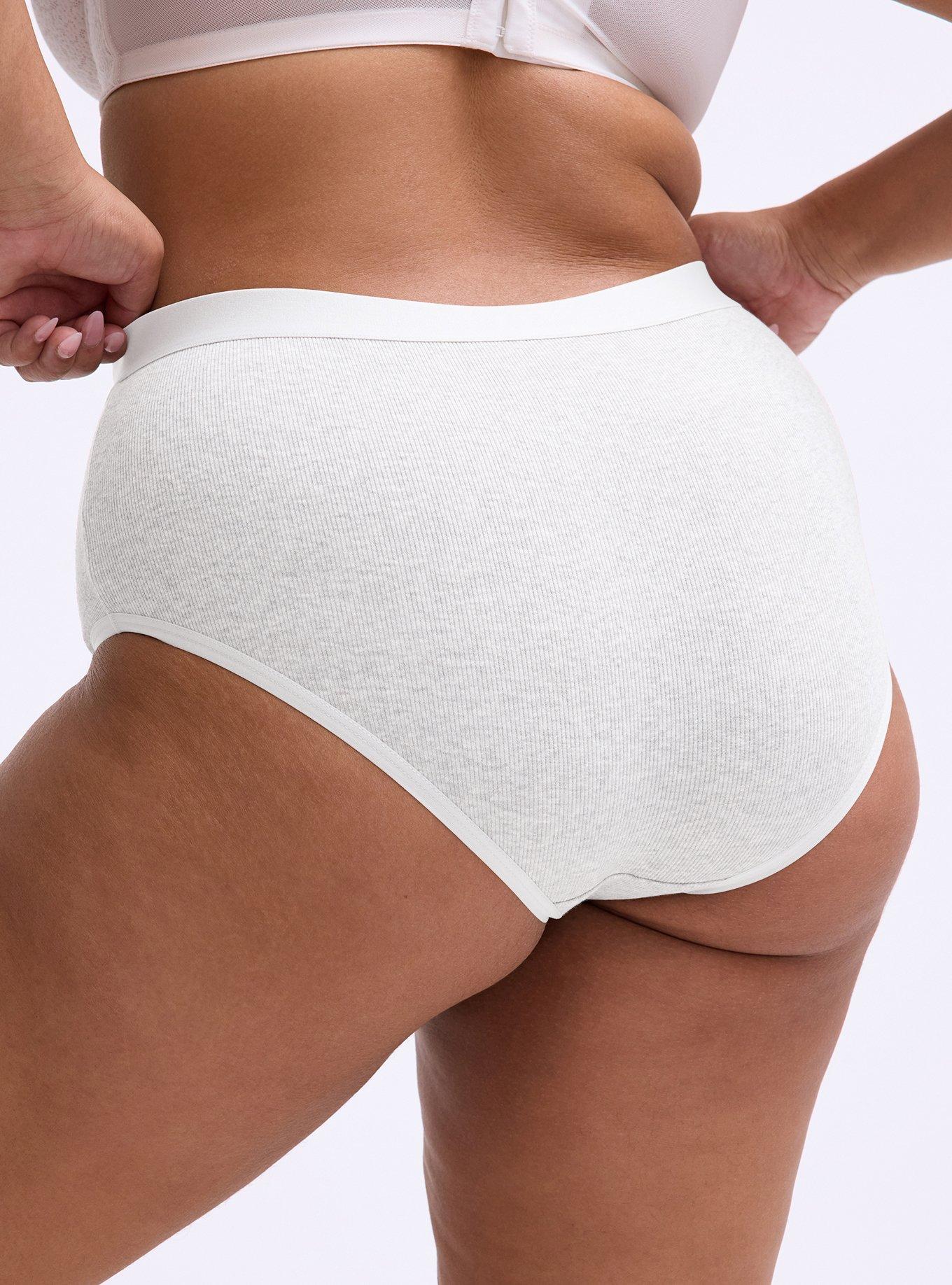 Cotton Rib Mid-Rise Brief Panty, CLOUD DANCER, alternate