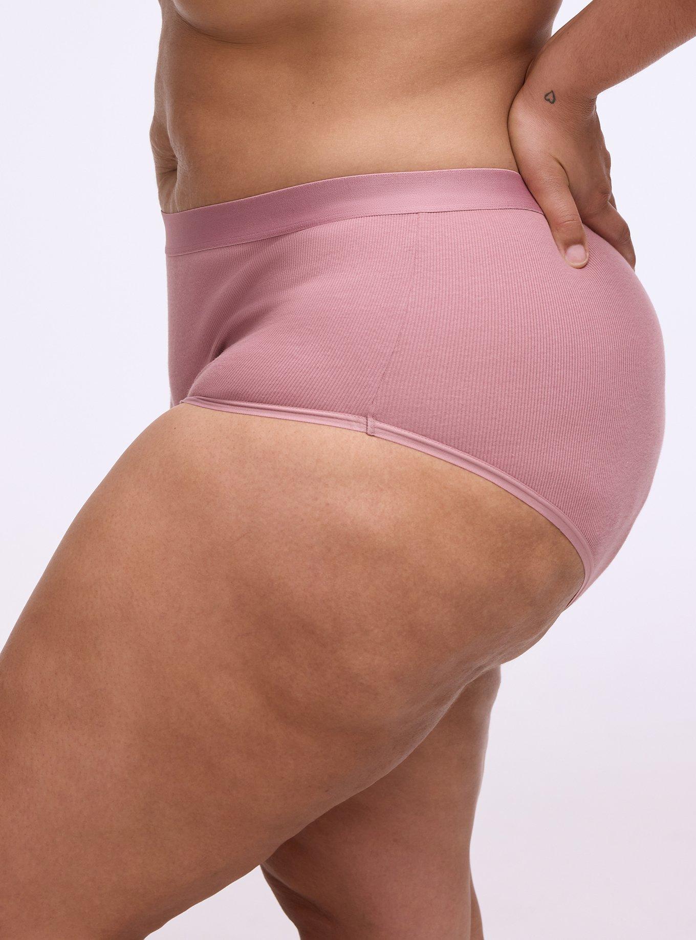 Cotton Rib Mid-Rise Brief Panty, NOSTALGIA ROSE, alternate