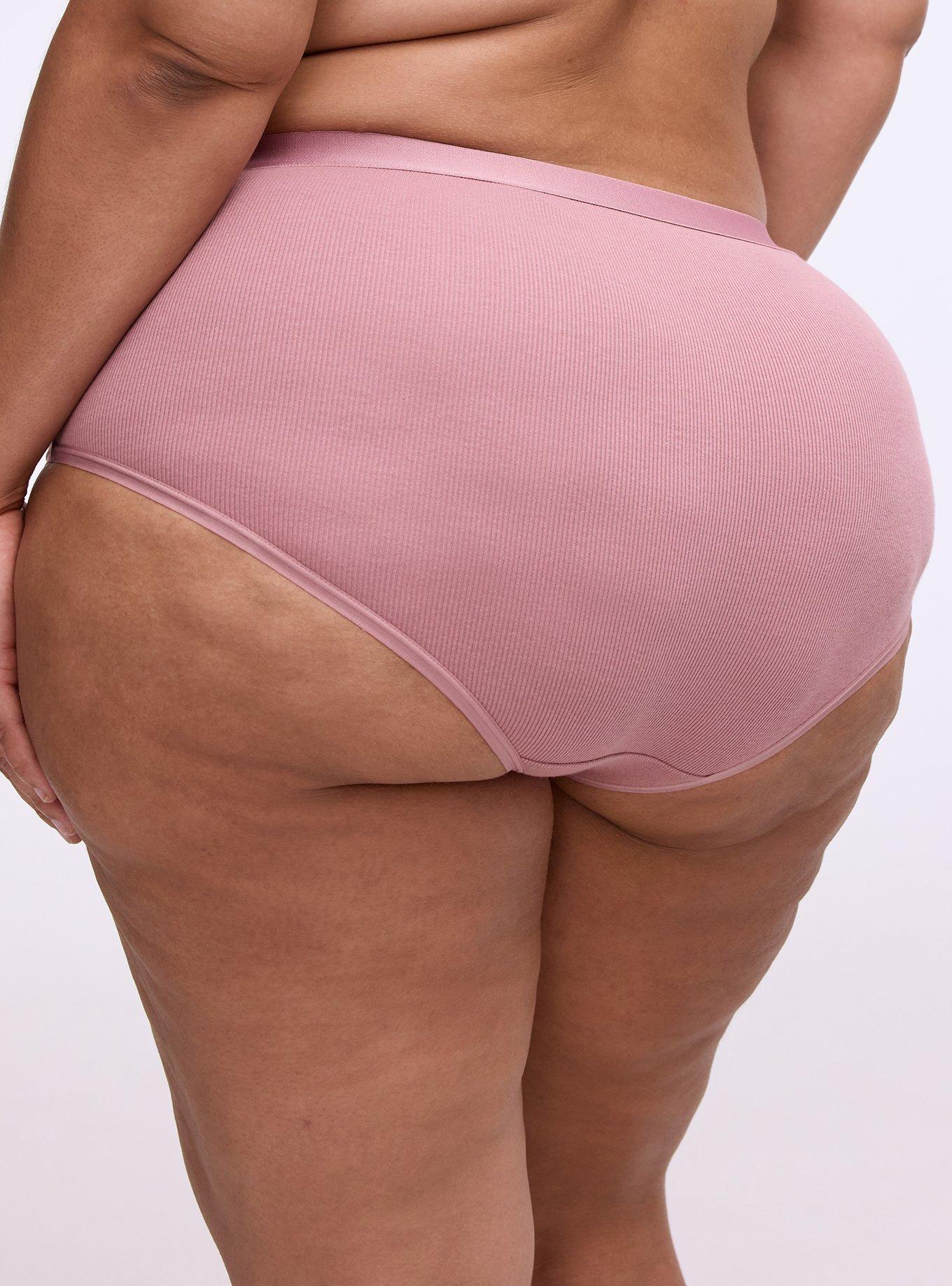 Cotton Rib Mid-Rise Brief Panty, NOSTALGIA ROSE, alternate