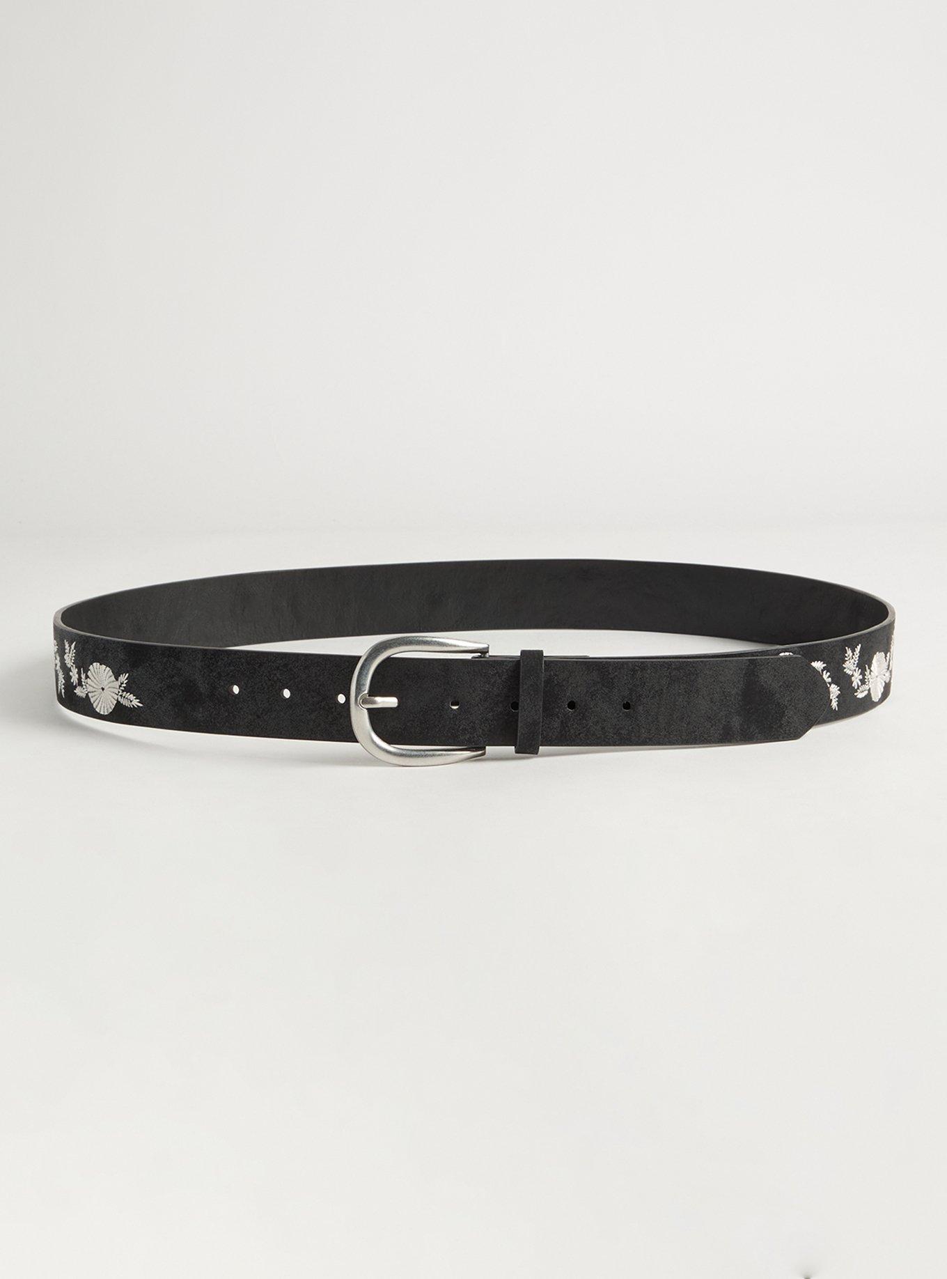 Embroidered Denim Belt