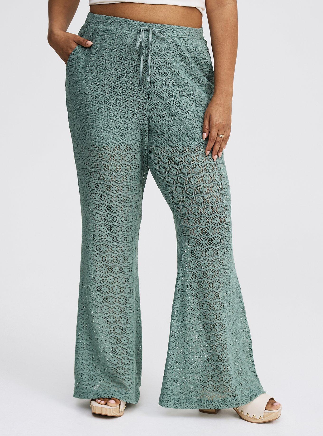High-Rise Flare Leg Crochet Pant
