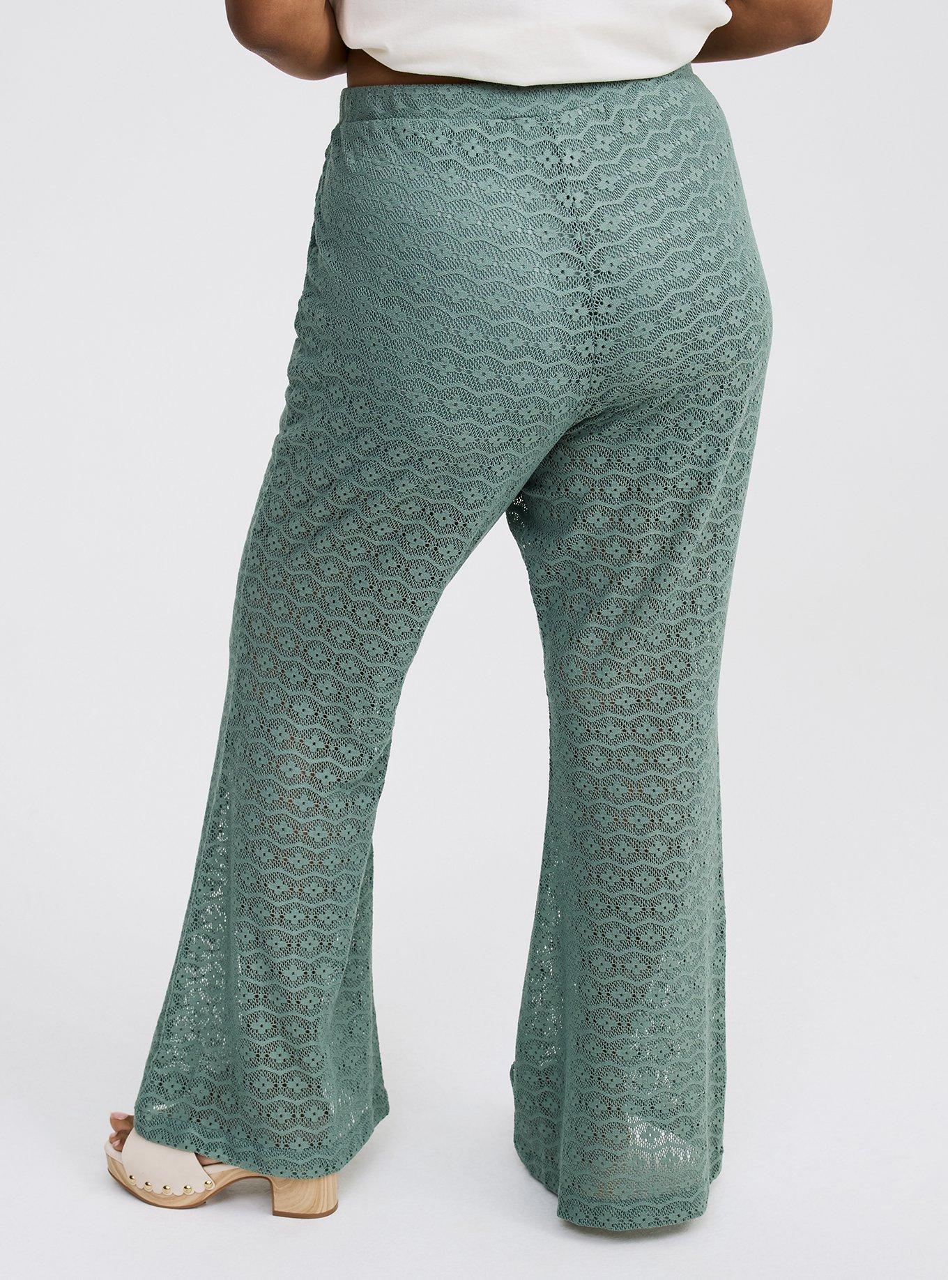 High-Rise Flare Leg Crochet Pant