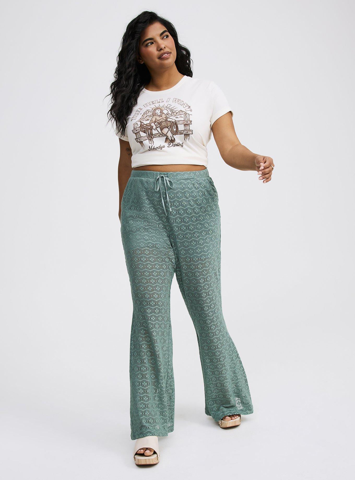 High-Rise Flare Leg Crochet Pant