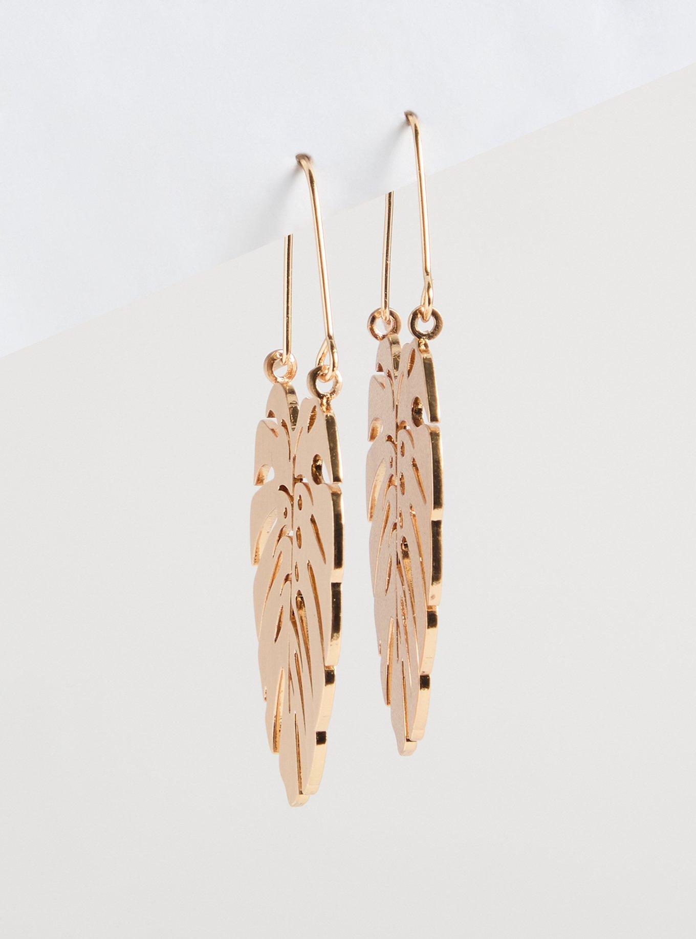 Palm Leaf Statement Earring