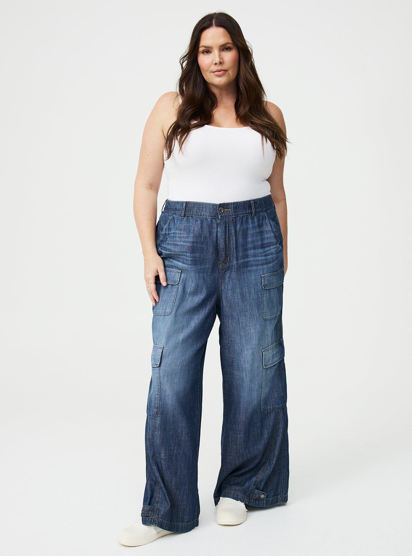 Plus Size High-Rise Baggy Cargo Jean, ALL STAR, hi-res