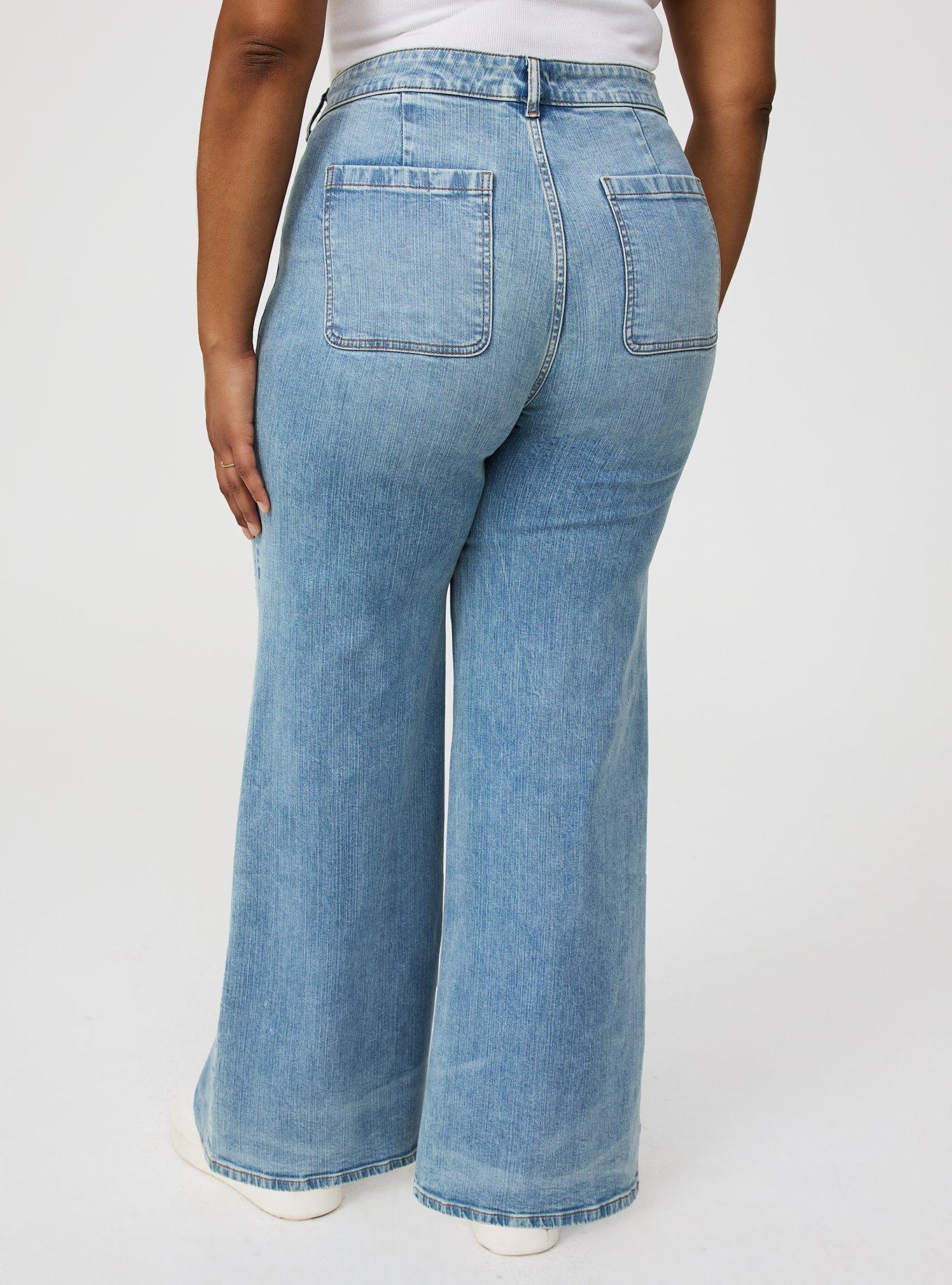 High-Rise Wide-Leg Rhinestone Jean