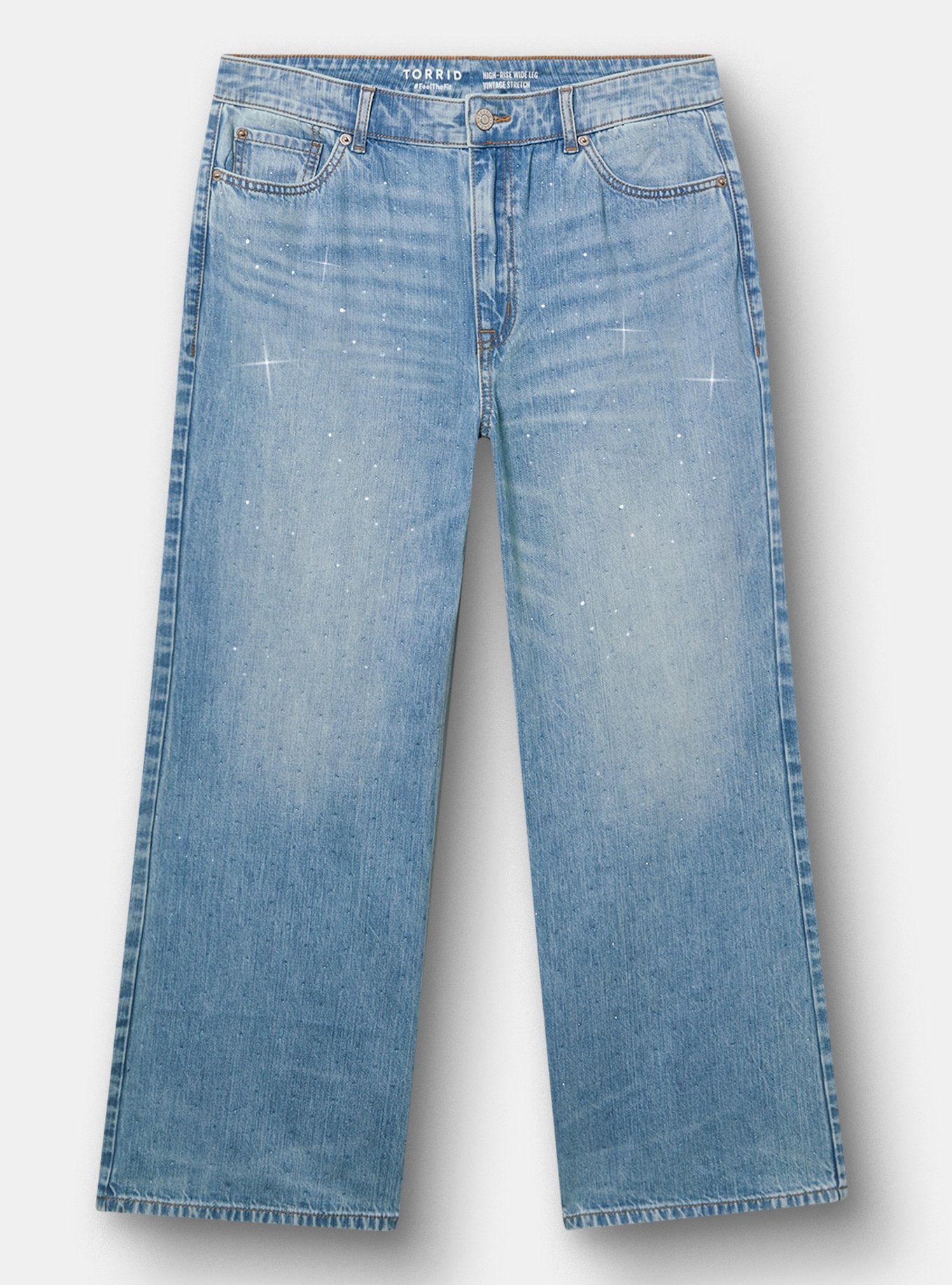 Apt. 9 Women's Mid Rise Bling Capri Jeans – Size 16 – Embellished Cropped – Medium Wash