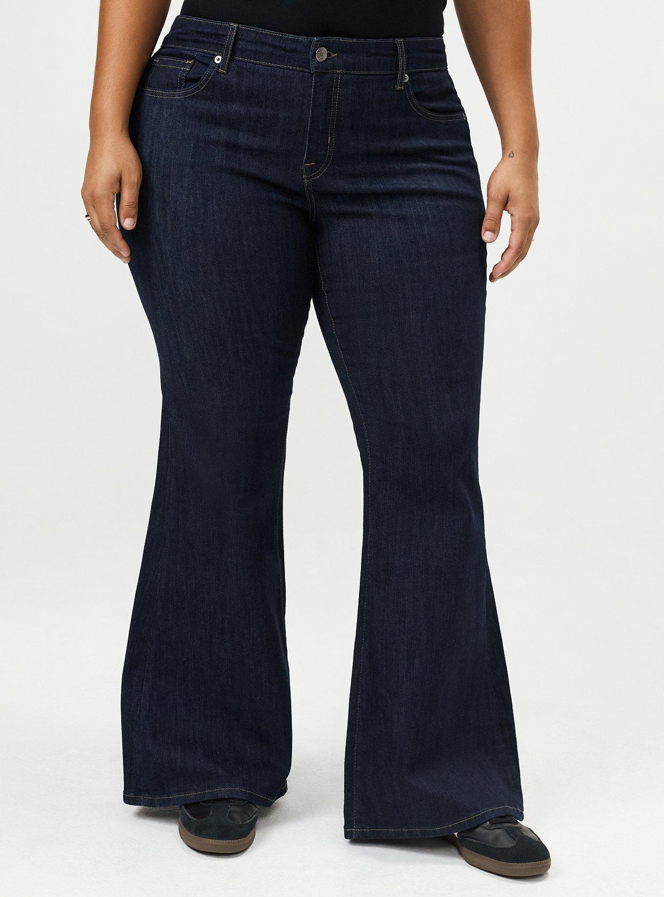 Perfect Super-Flare Mid-Rise Jean, DARK RINSE, alternate