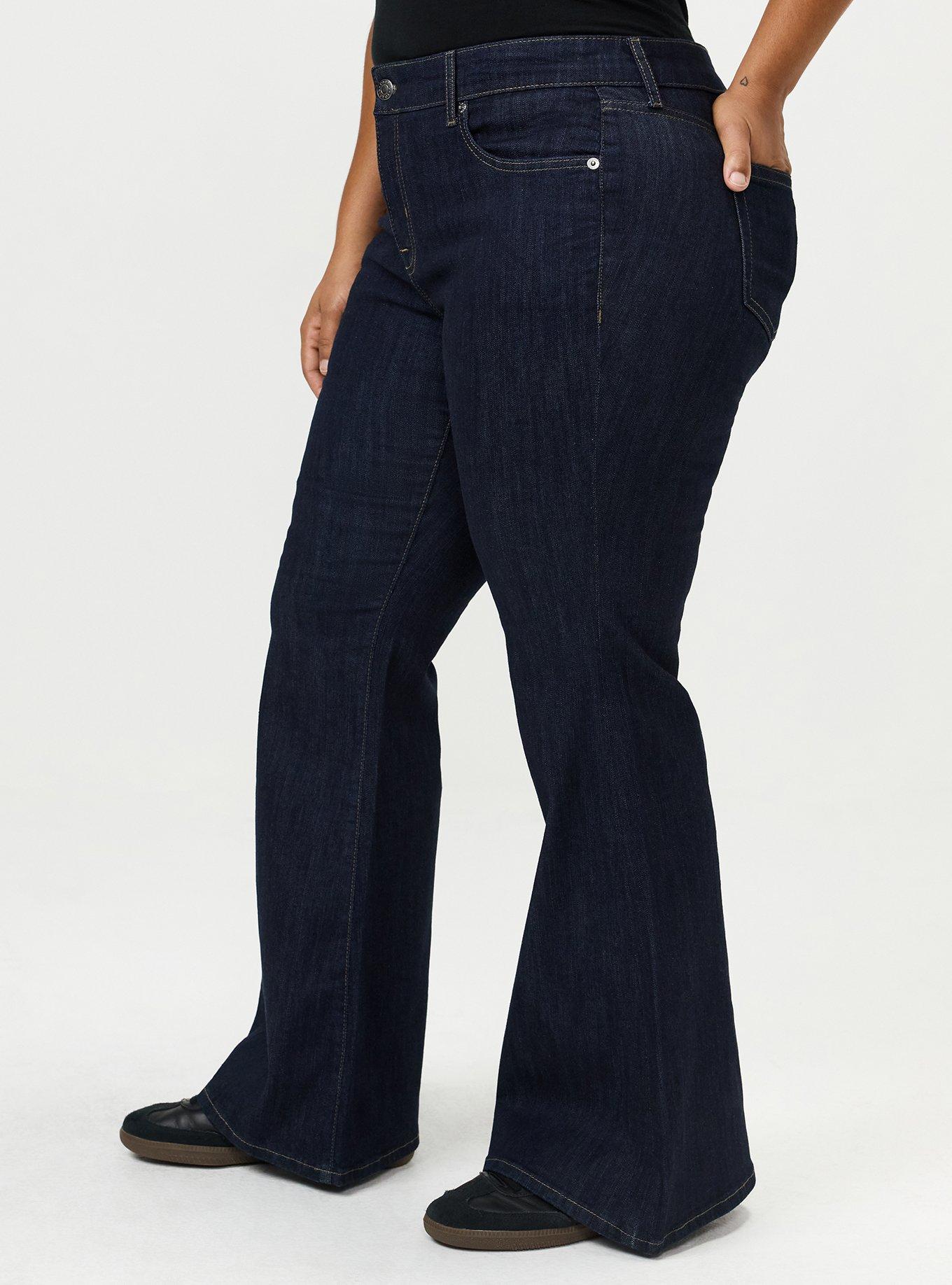 Perfect Super-Flare Mid-Rise Jean, DARK RINSE, alternate