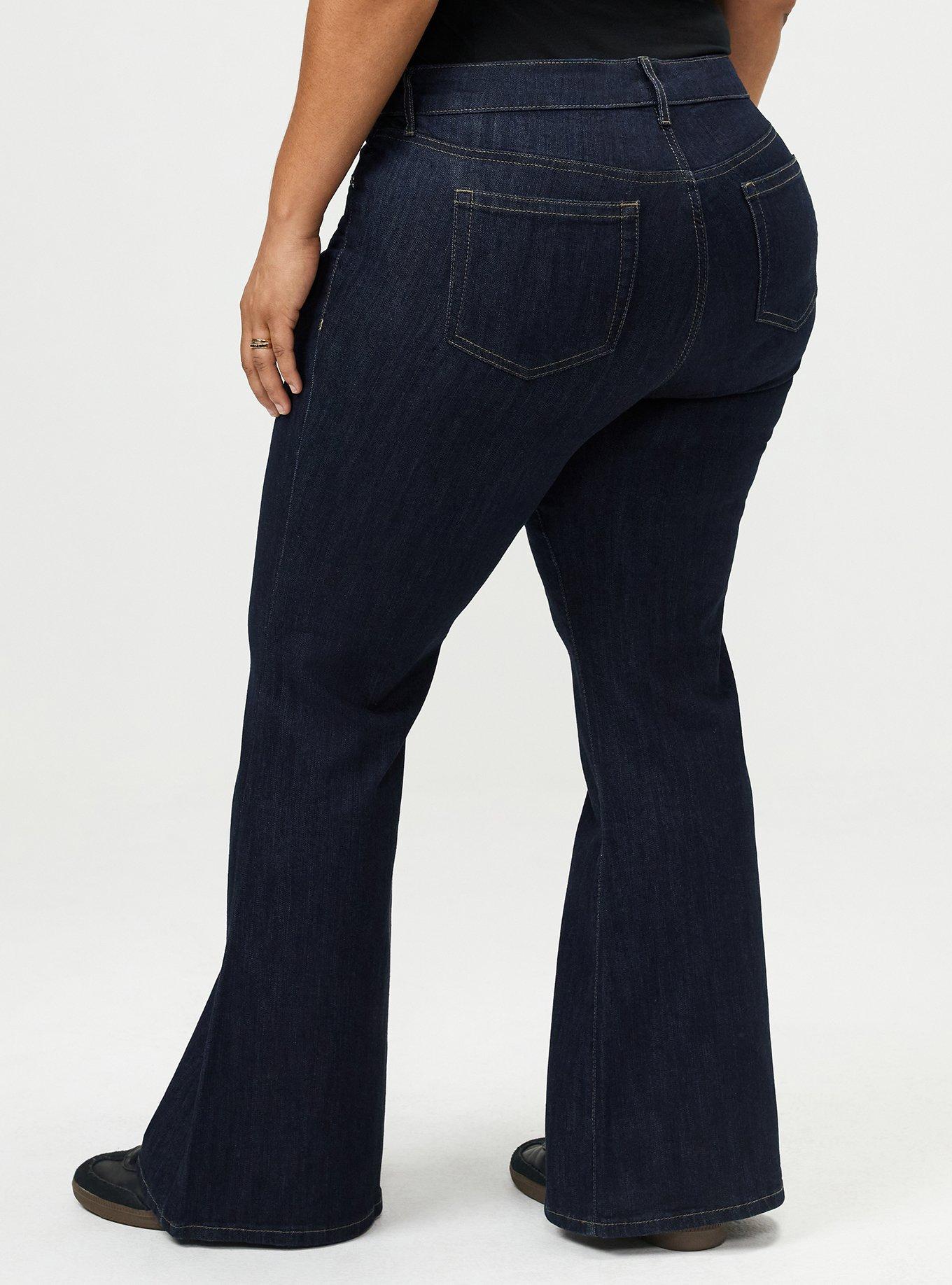 Perfect Super-Flare Mid-Rise Jean, DARK RINSE, alternate