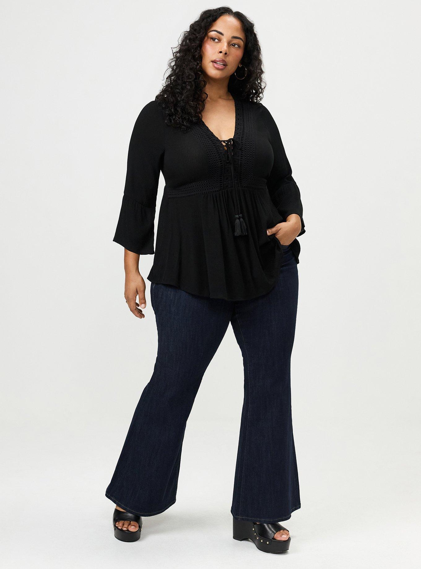 Perfect Super-Flare Mid-Rise Jean, DARK RINSE, alternate