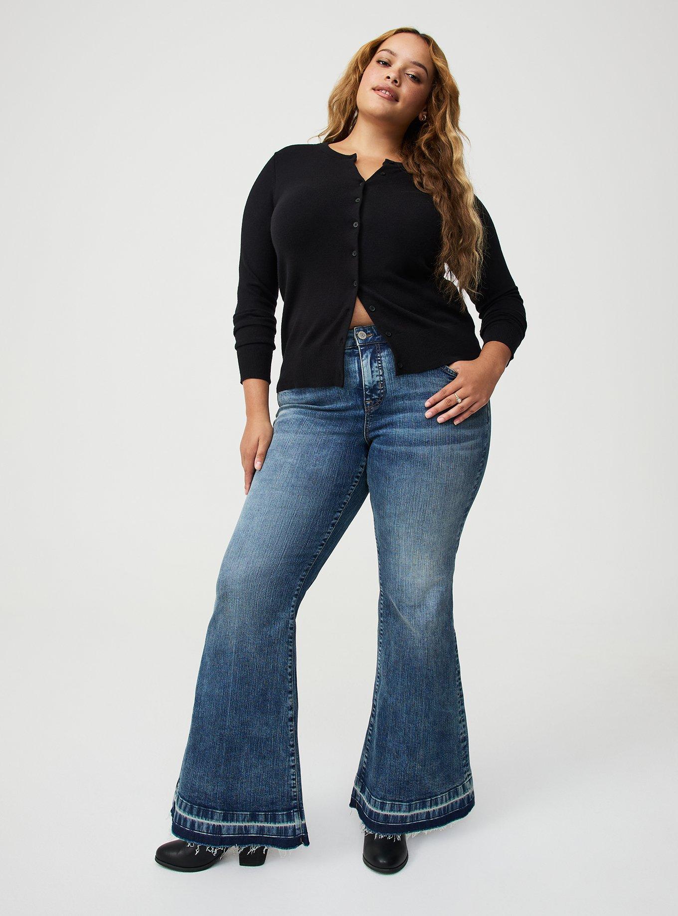 Perfect Super-Flare Mid-Rise Jean, ONE ON ONE, hi-res