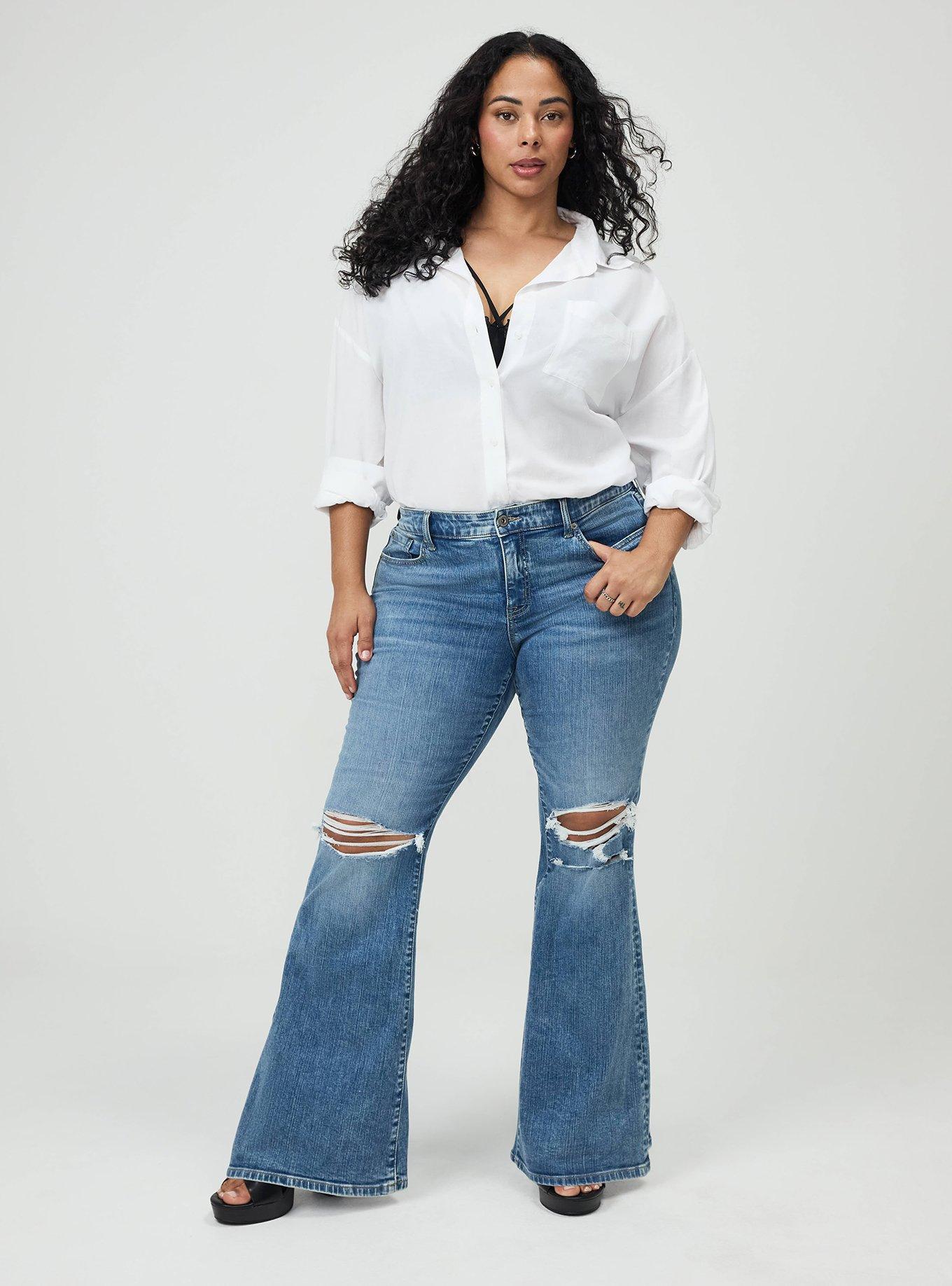 Perfect Super-Flare Mid-Rise Jean, YEE-HAW, hi-res