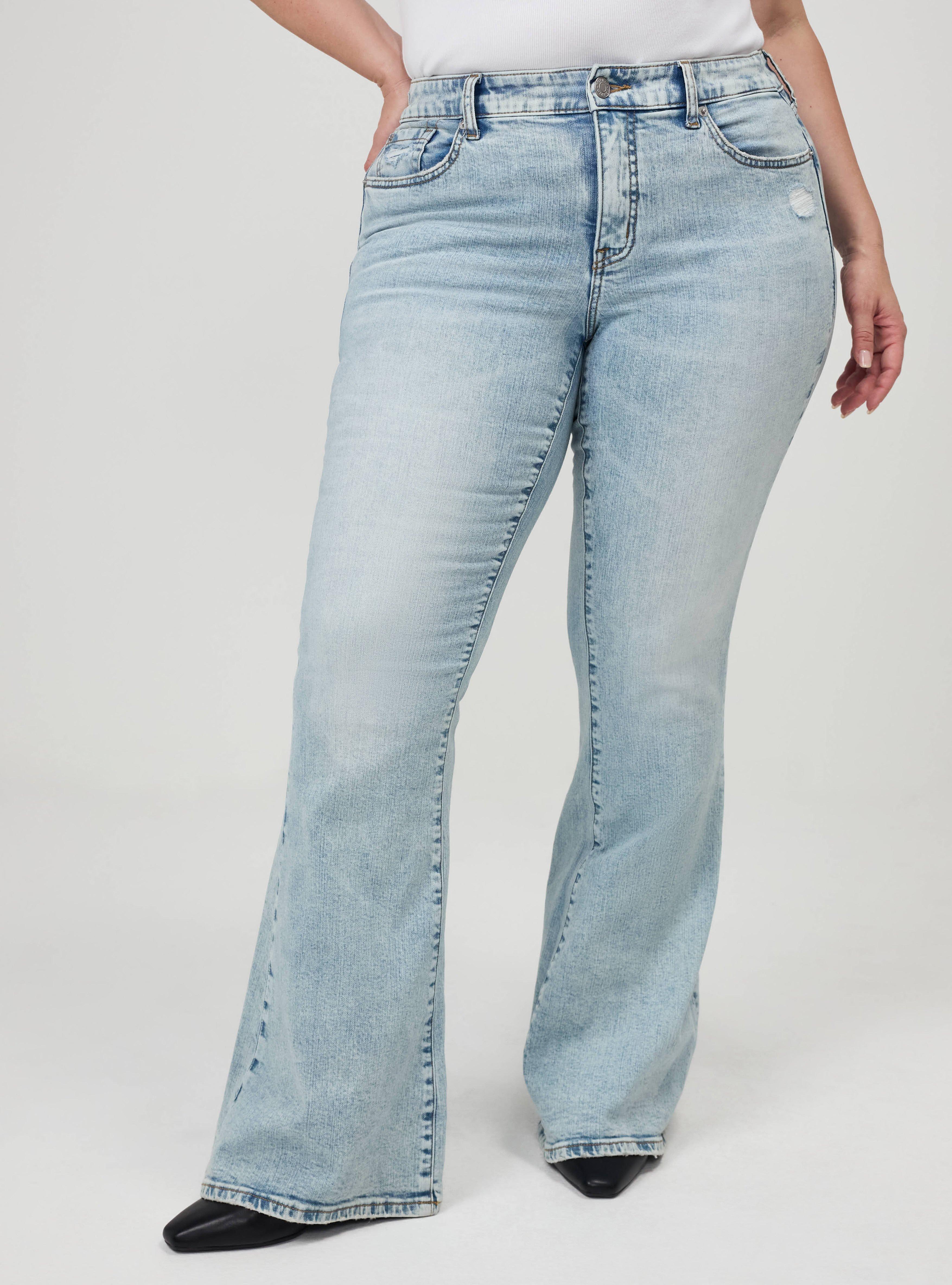 Plus Size Perfect Super-Flare Mid-Rise Jean, ROUND UP, alternate