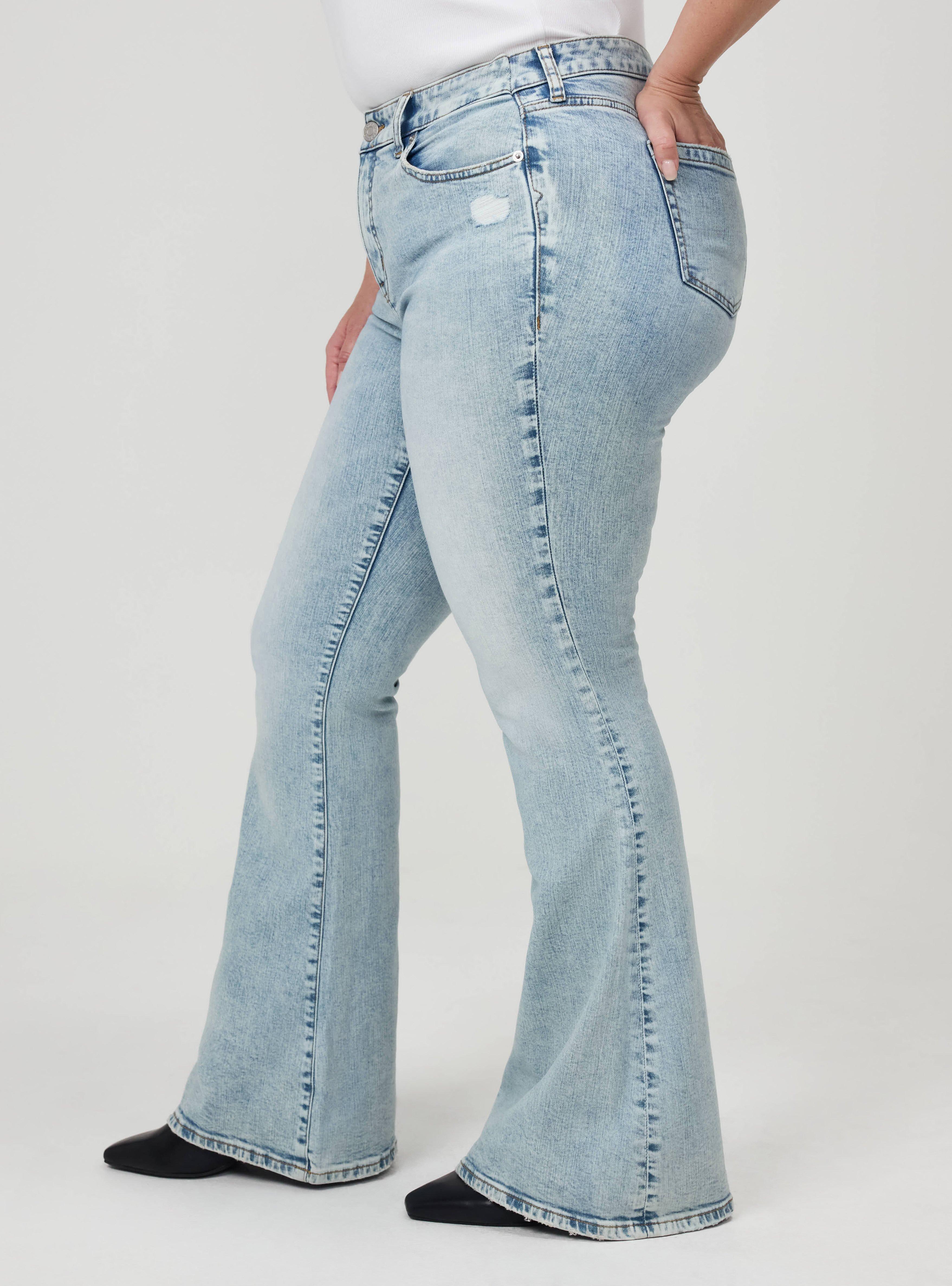 Plus Size Perfect Super-Flare Mid-Rise Jean, ROUND UP, alternate