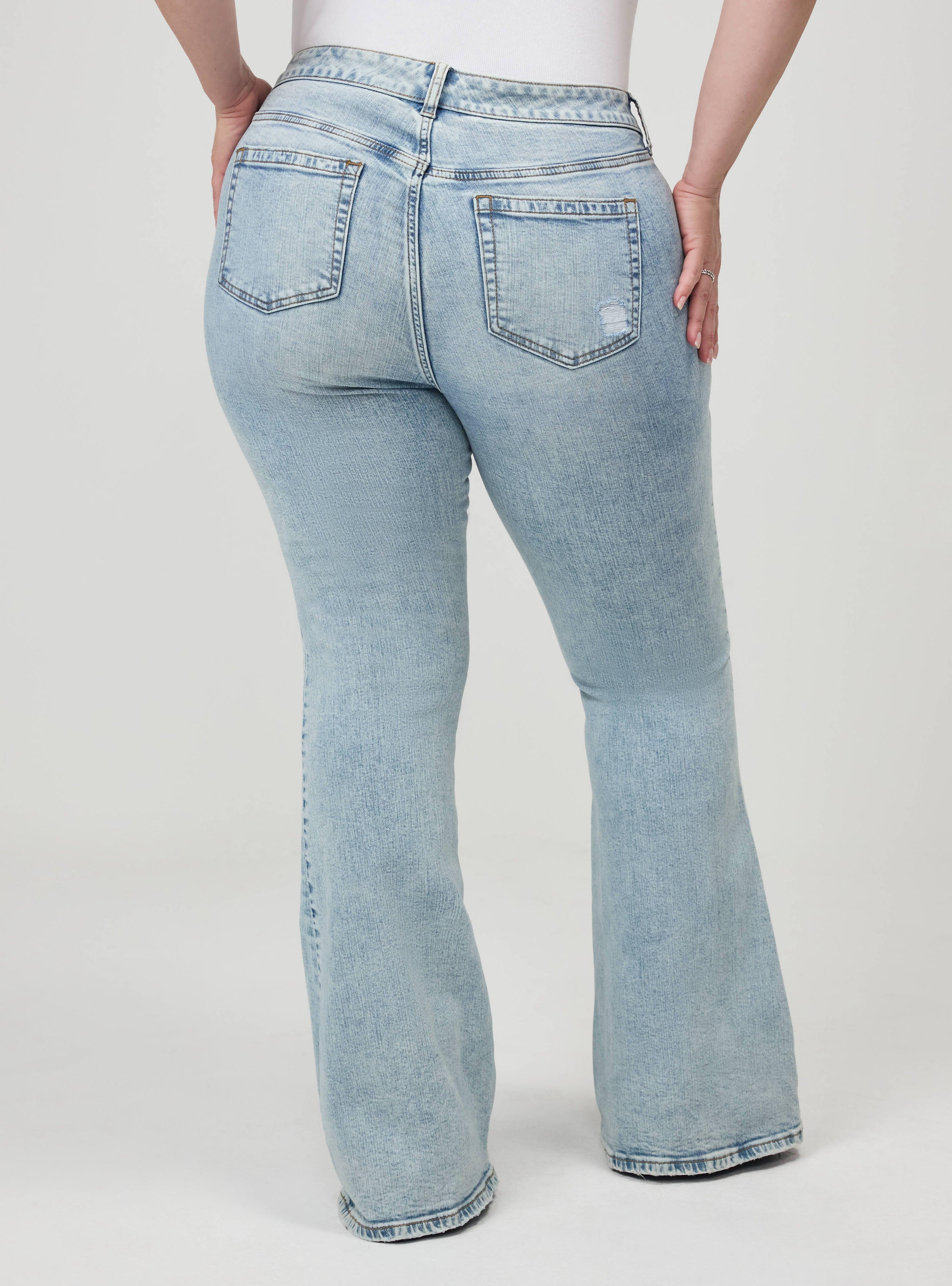Plus Size Perfect Super-Flare Mid-Rise Jean, ROUND UP, alternate