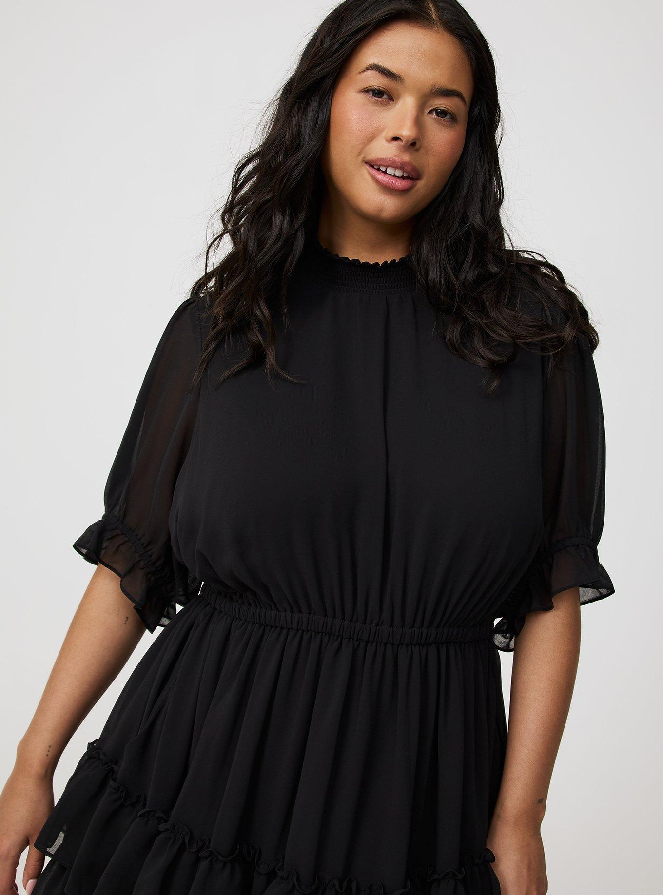 Mini Puff-Sleeve Smocked Dress
