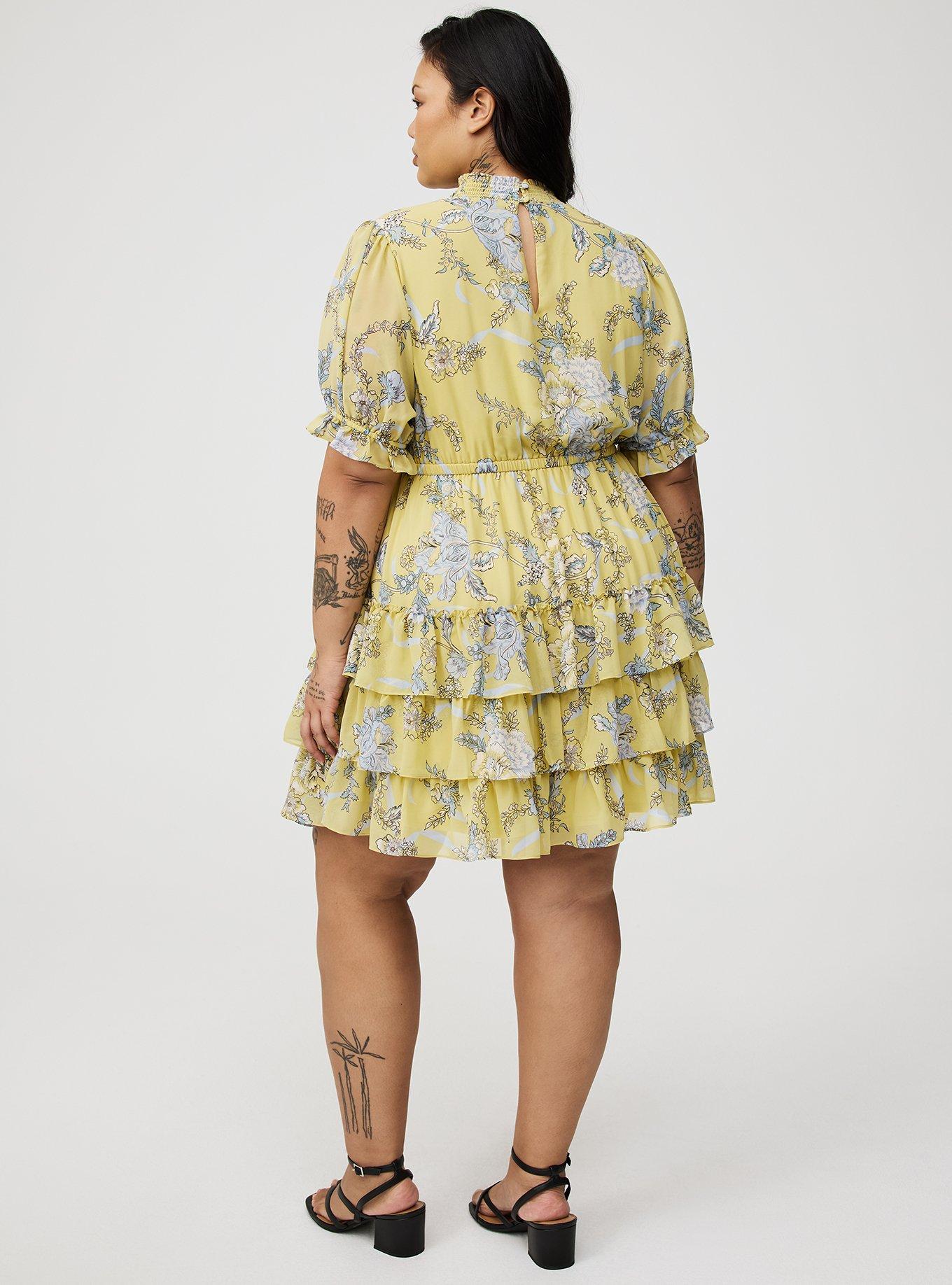 Mini Puff-Sleeve Smocked Dress