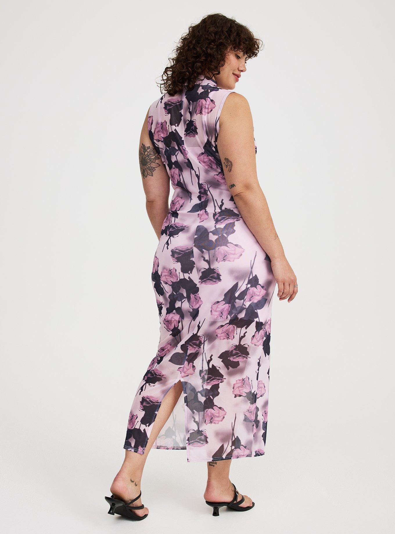 Maxi Mock-Neck Column Dress