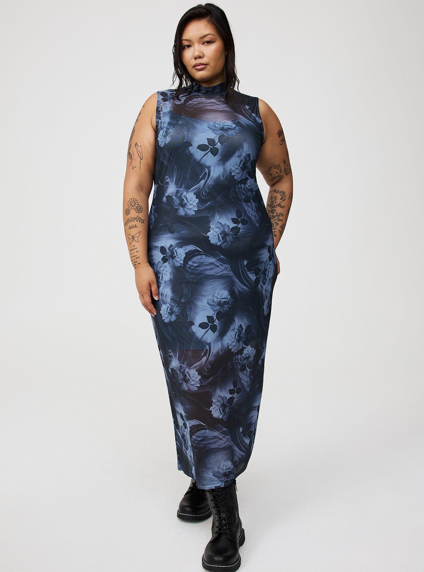 Maxi Mock-Neck Column Dress