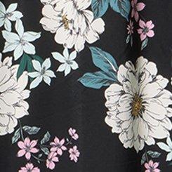 Collared Tea-Length Dress, ARIANA FLORAL BLACK, swatch