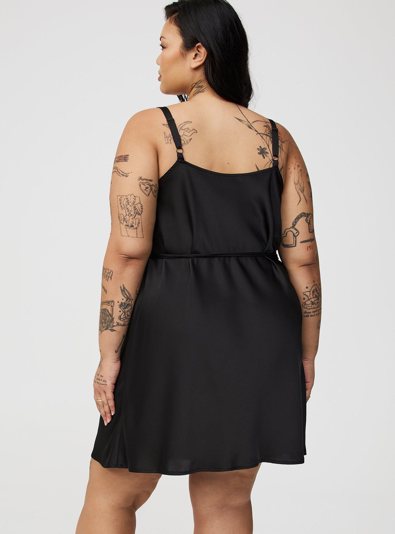 Mini Satin Tie-Back Slip Dress
