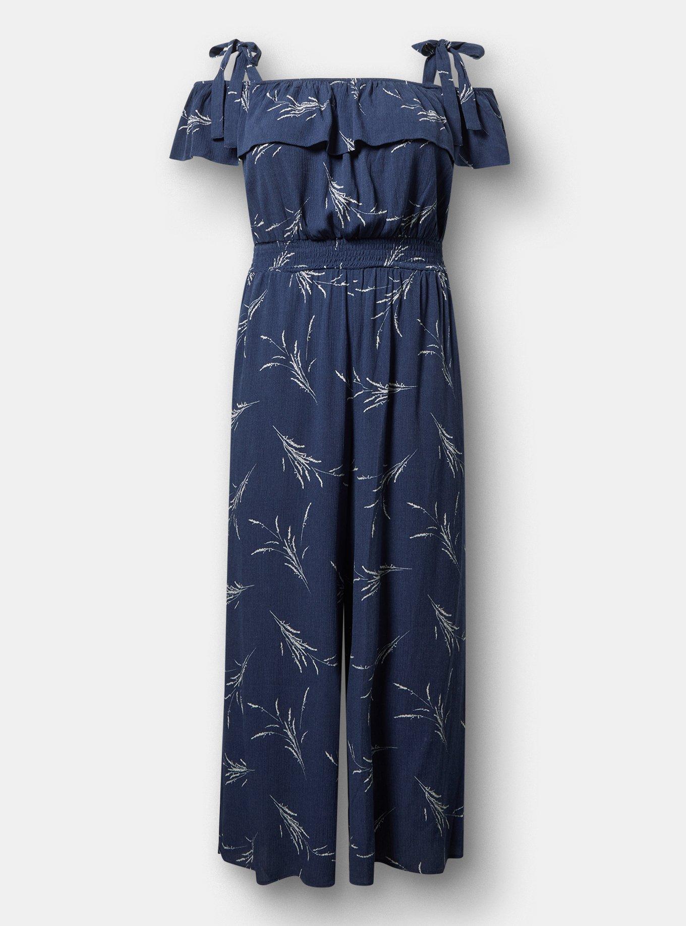 Ruffle Off-Shoulder Jumpsuit, HADLEY HARVEST PEACOAT, hi-res