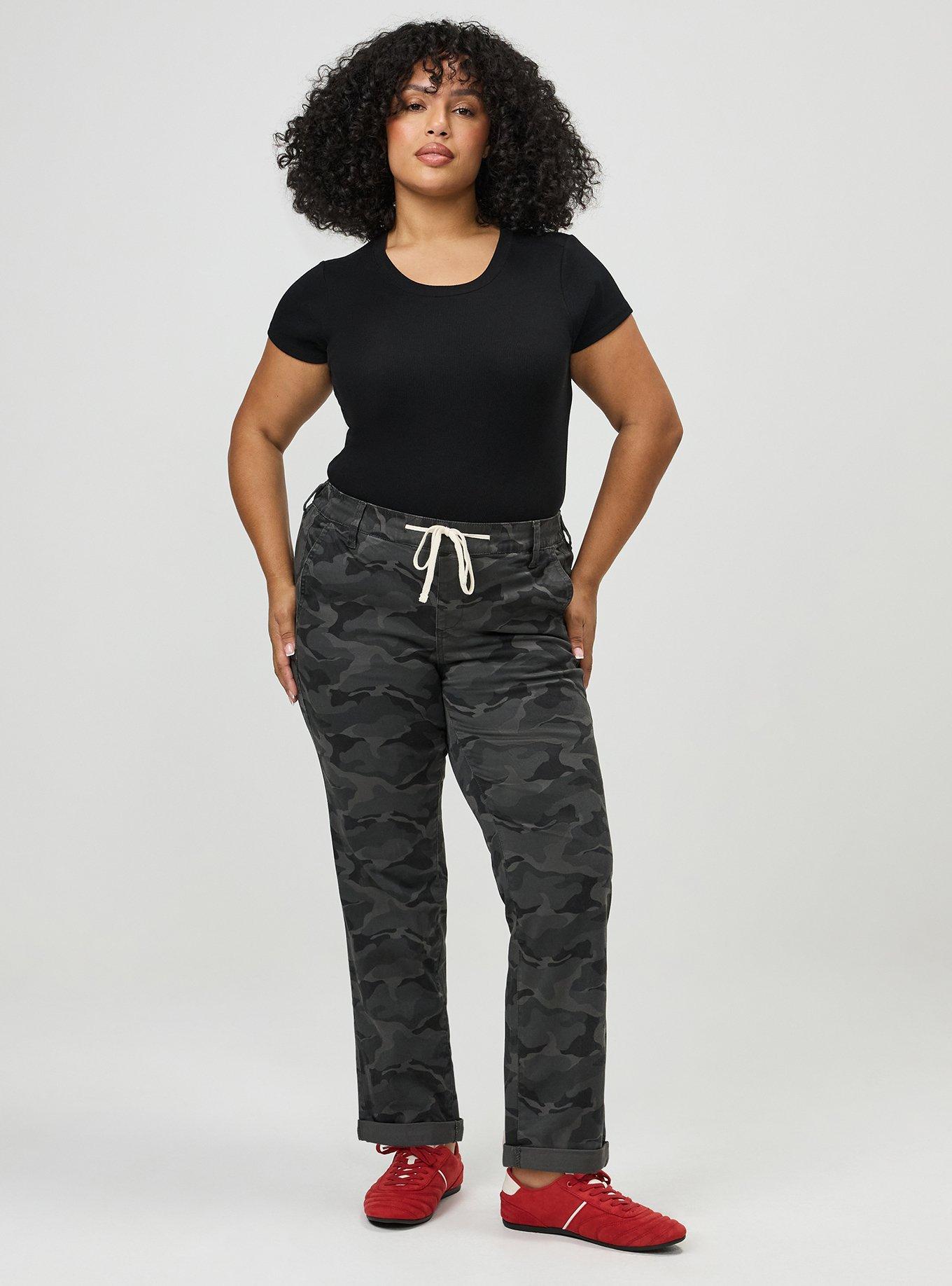 Plus Size Weekend Mid-Rise Straight Pant, CAMO CADET BLACK, alternate