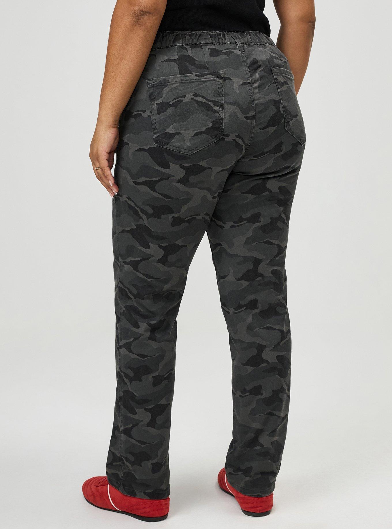Plus Size Weekend Mid-Rise Straight Pant, CAMO CADET BLACK, alternate
