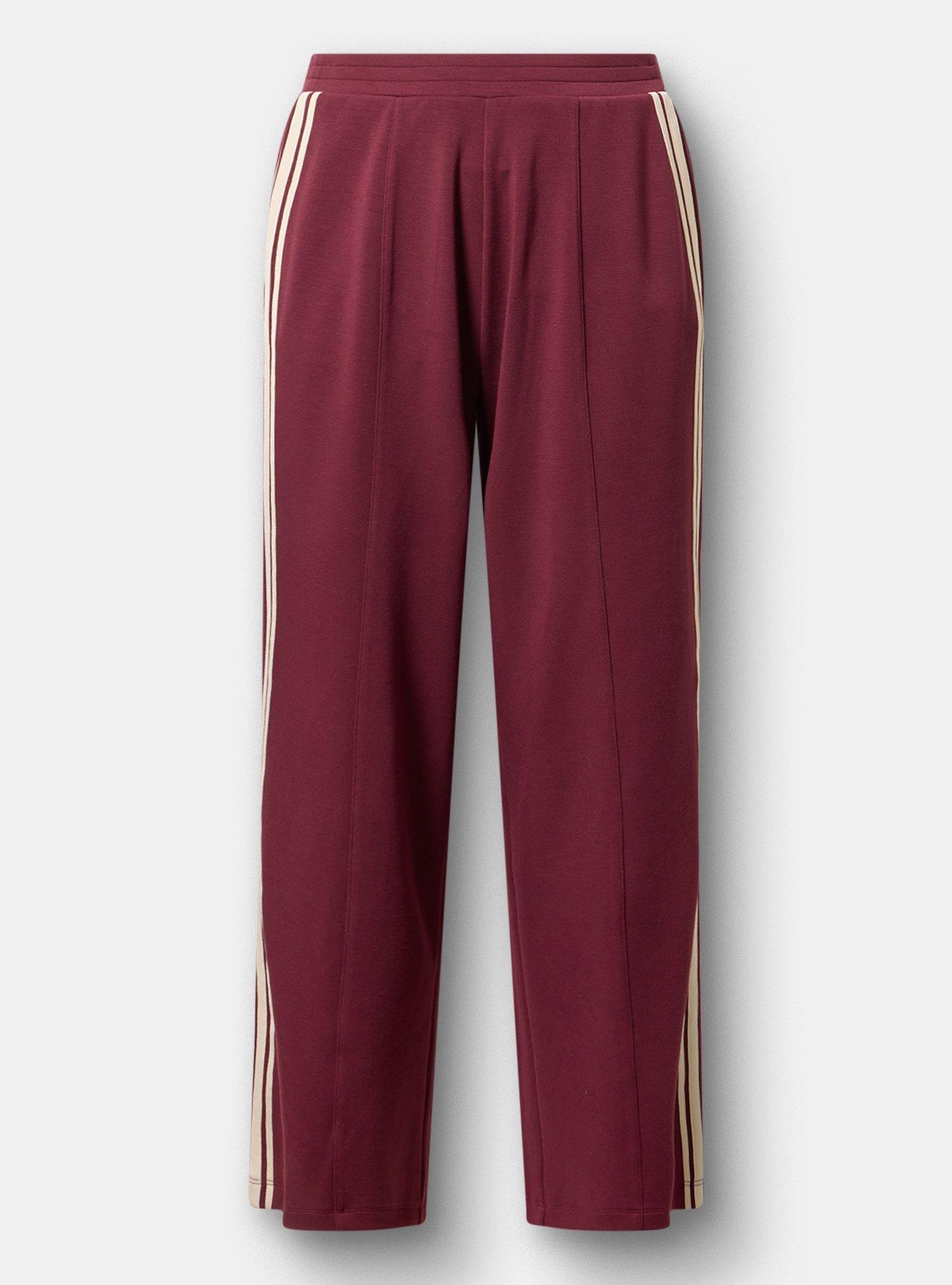 Plus Size High-Rise Pull-On Track Pant, MAROON BANNER, hi-res