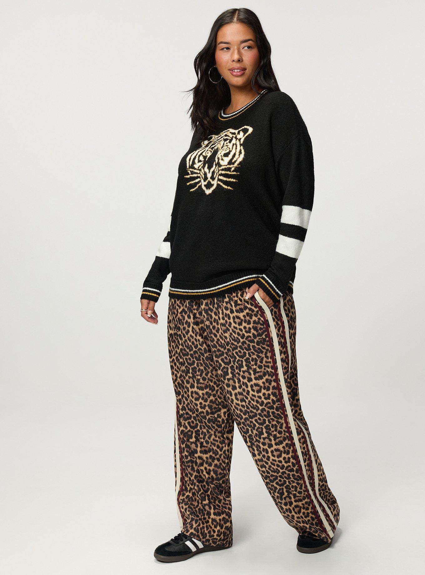 High-Rise Pull-On Track Pant, ON THE PROWL LEOPARD MULTI, hi-res