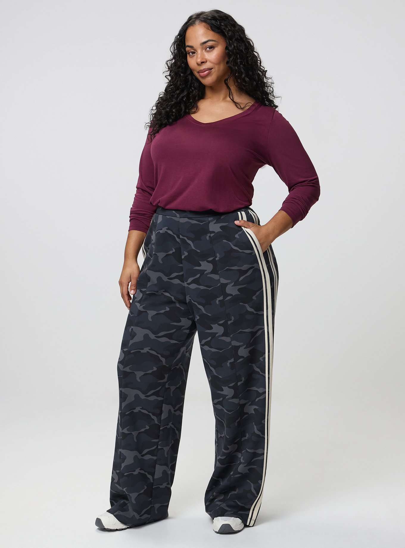 High-Rise Pull-On Track Pant, CAMO CADET GREY, alternate