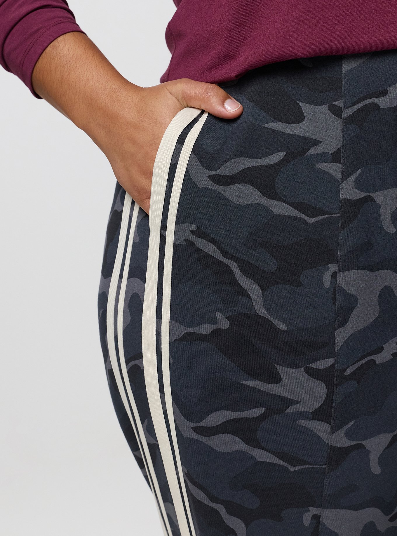 High-Rise Pull-On Track Pant, CAMO CADET GREY, alternate