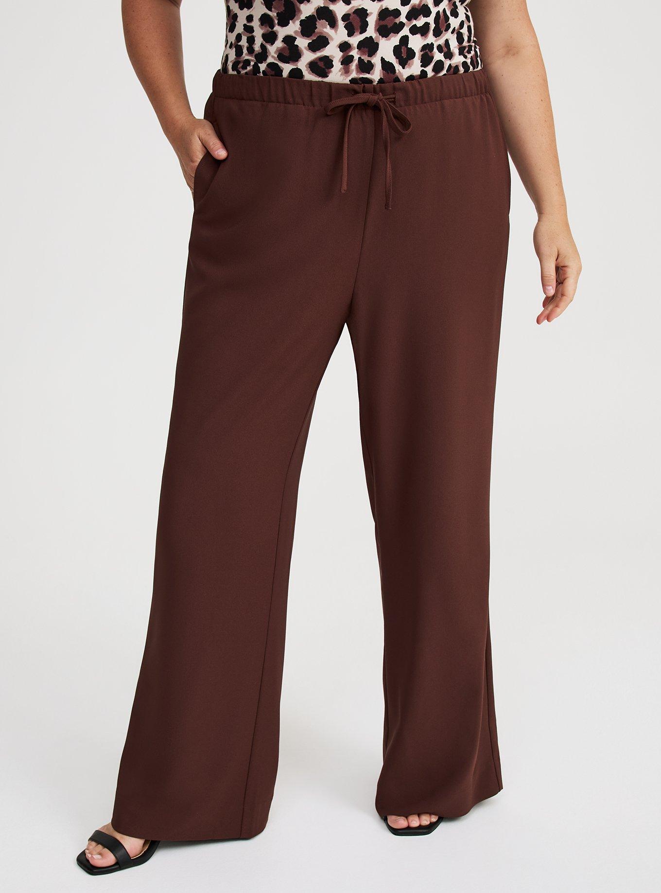 Wide Leg High-Rise Crepe Pant