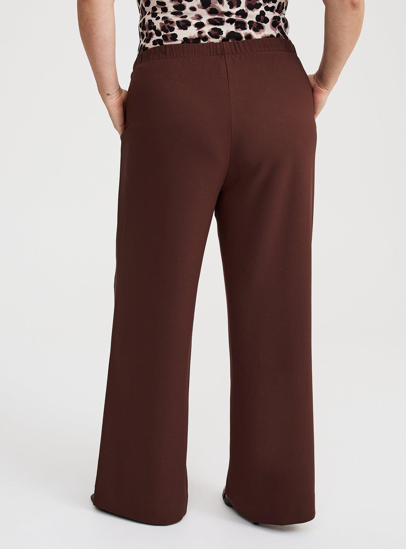 Wide Leg High-Rise Crepe Pant