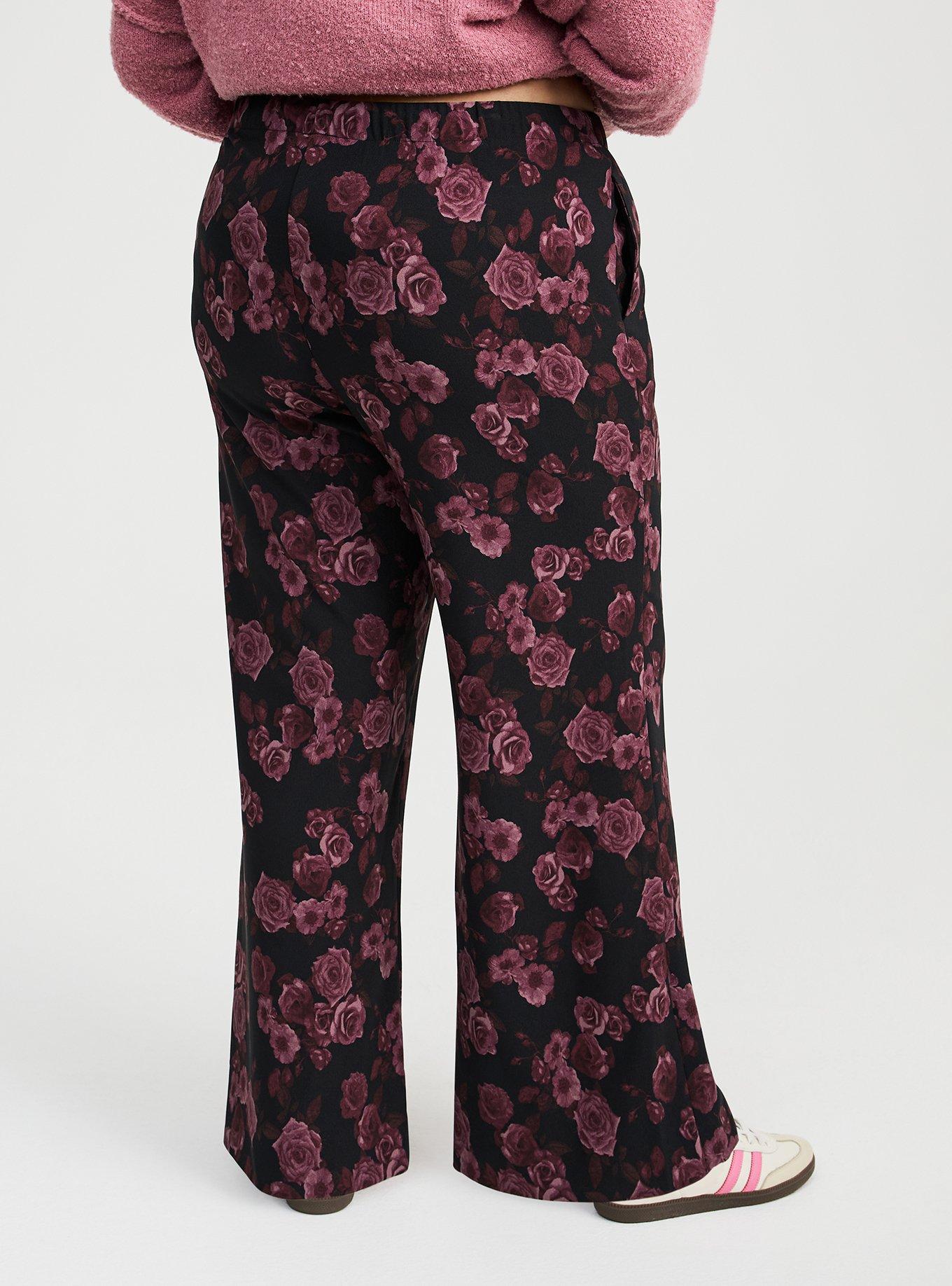 Wide Leg High-Rise Pull-On Crepe Pant